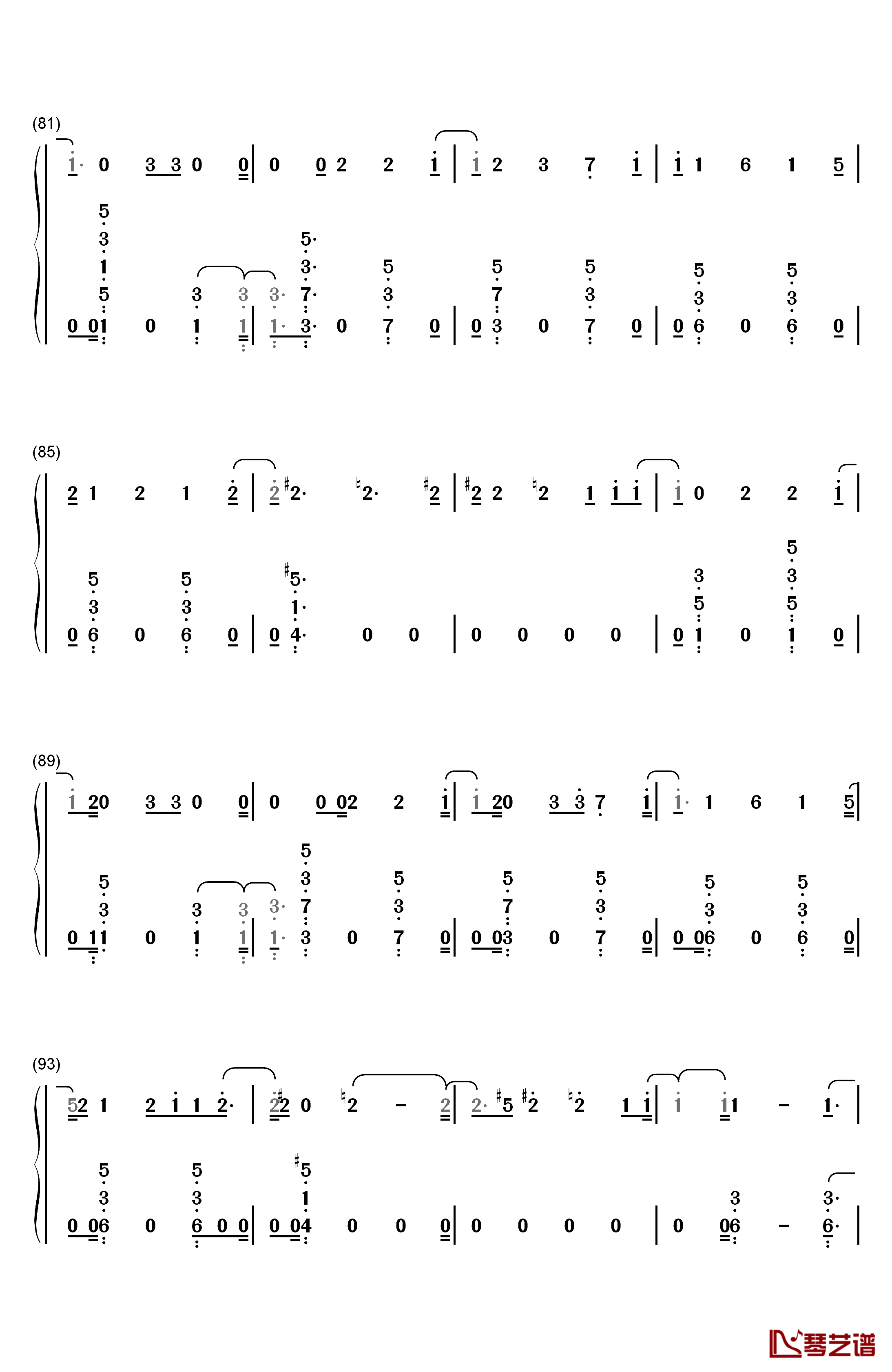 Universe钢琴简谱-数字双手-EXO6