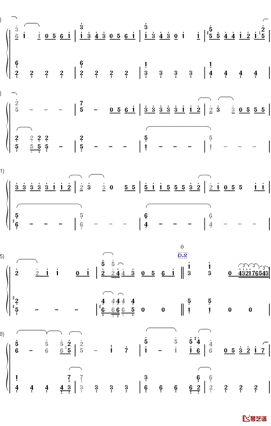 ココロ空モヨウ钢琴简谱-数字双手-関ジャニ∞6