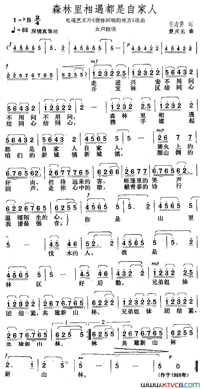 森林里相遇都是自家人简谱1