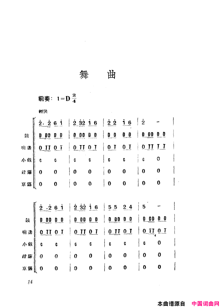 渔民乐舞蹈音乐简谱1