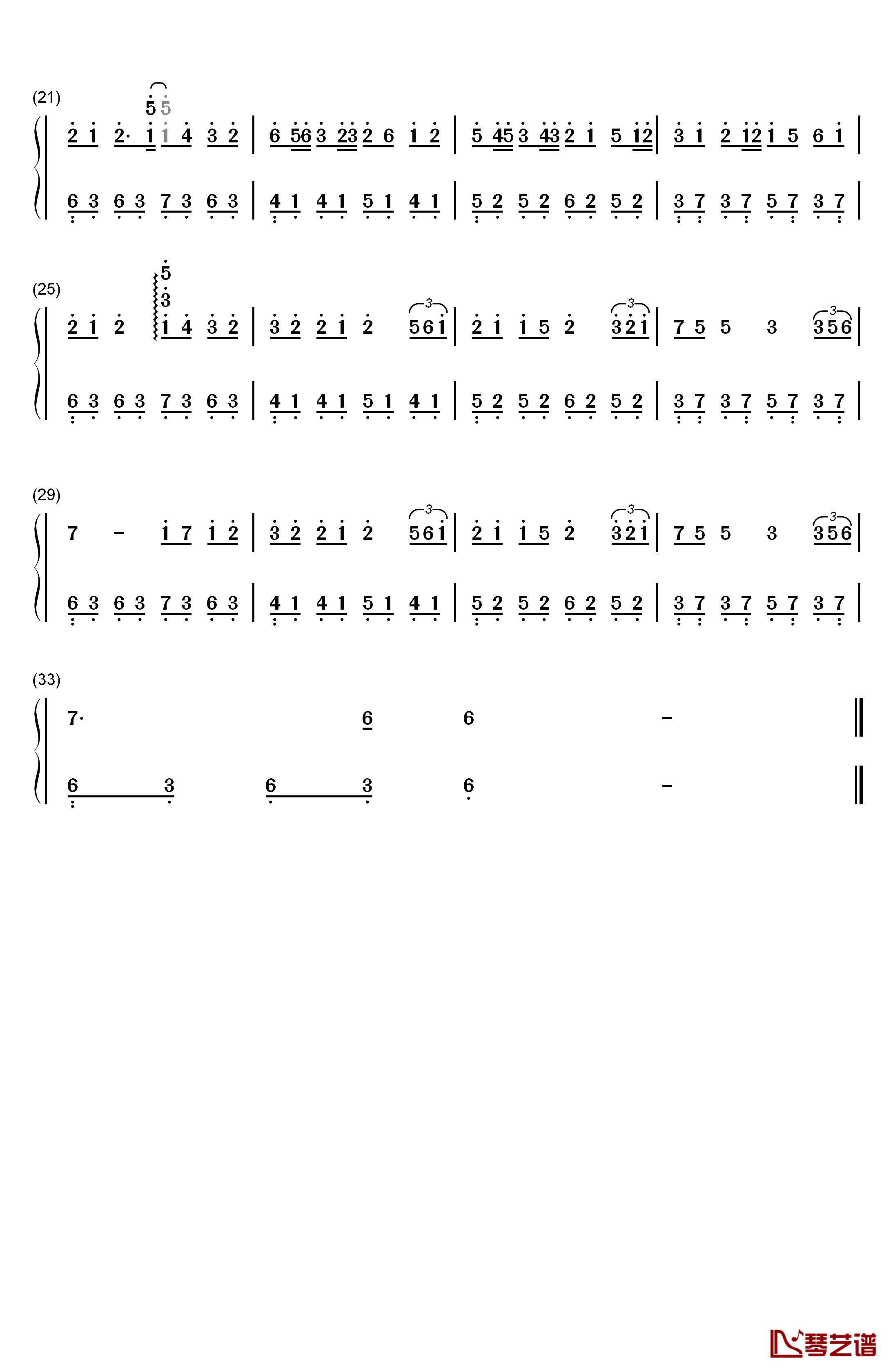 Chiru钢琴简谱-数字双手-Robert de Boron2