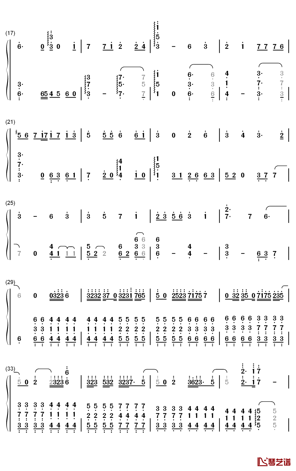 寻光钢琴简谱-数字双手-郑云龙2