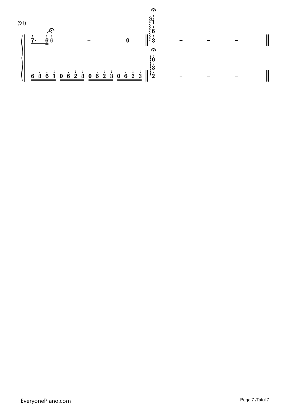 原点钢琴简谱-数字双手-西单女孩7