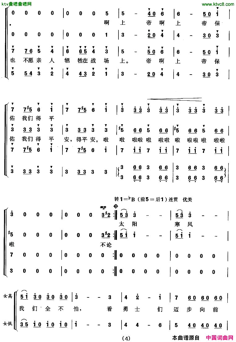 拉德斯基进行曲混声合唱[奥]简谱1