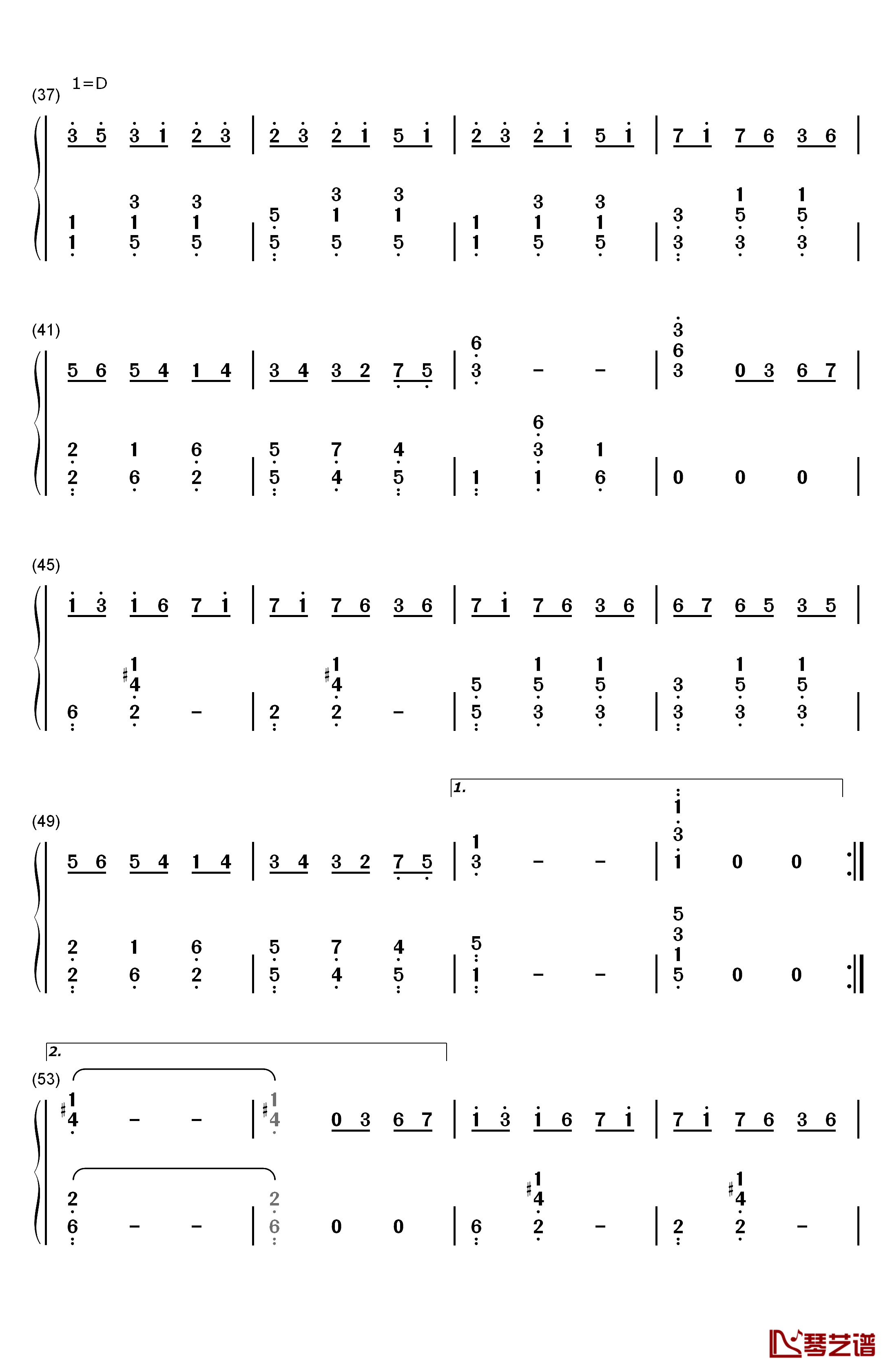 小圆舞曲钢琴简谱-数字双手-西贝柳斯3