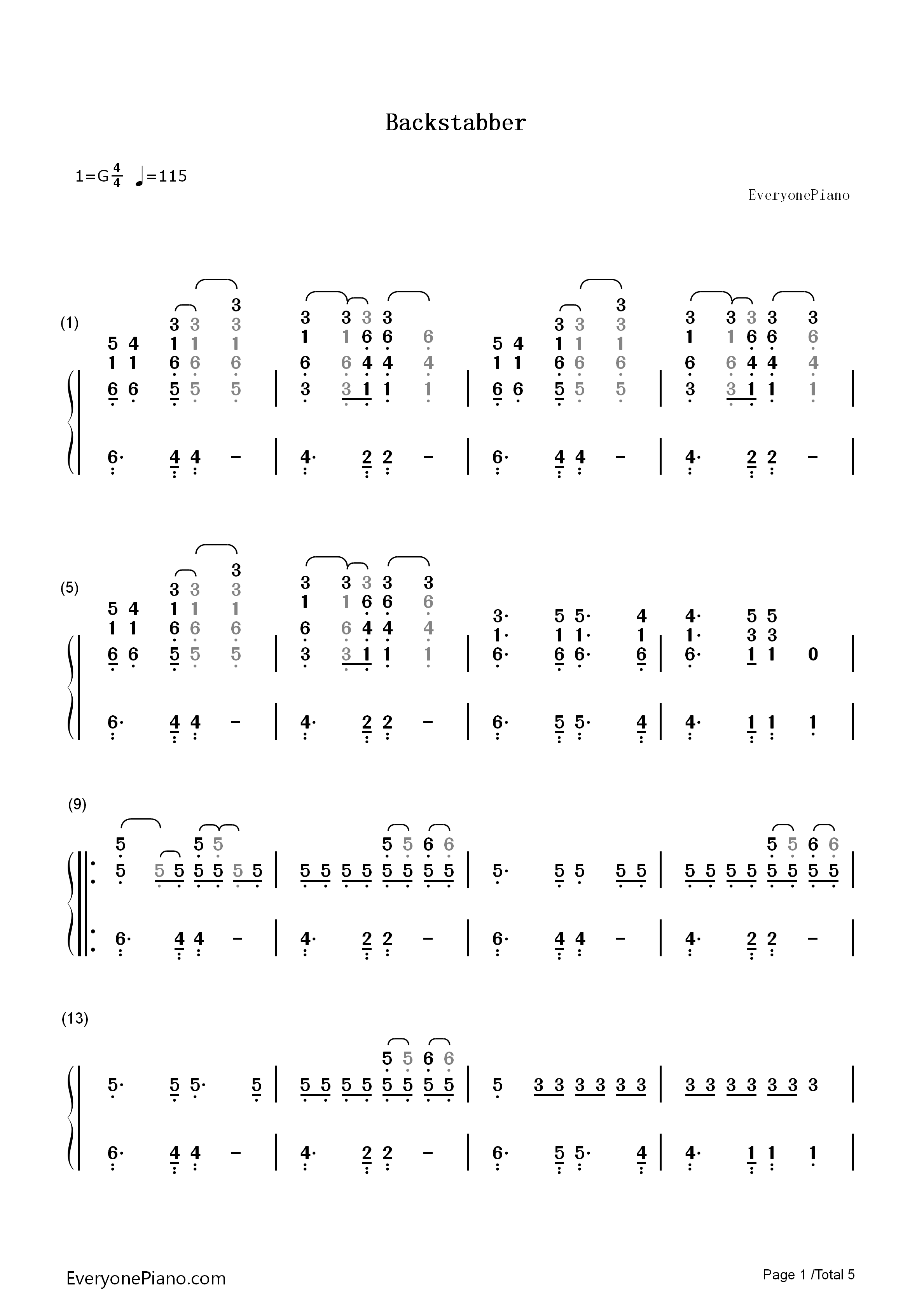 Backstabber钢琴简谱-Kesha演唱1