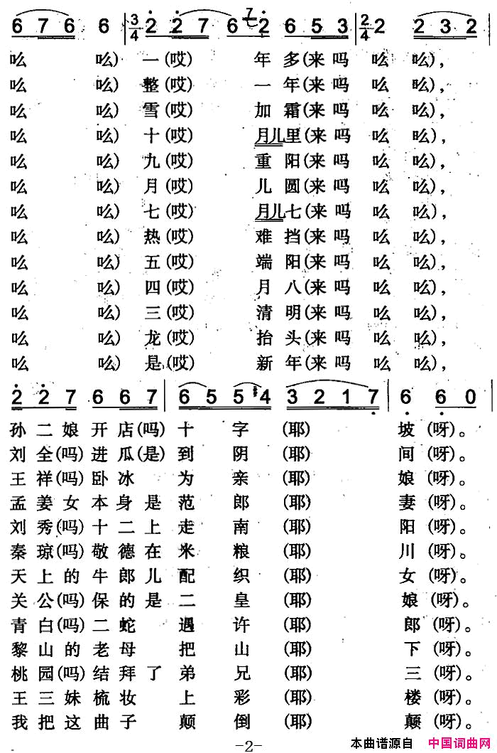 珍珠倒卷帘一简谱-沙力尔演唱-伊犁回族民歌词曲1