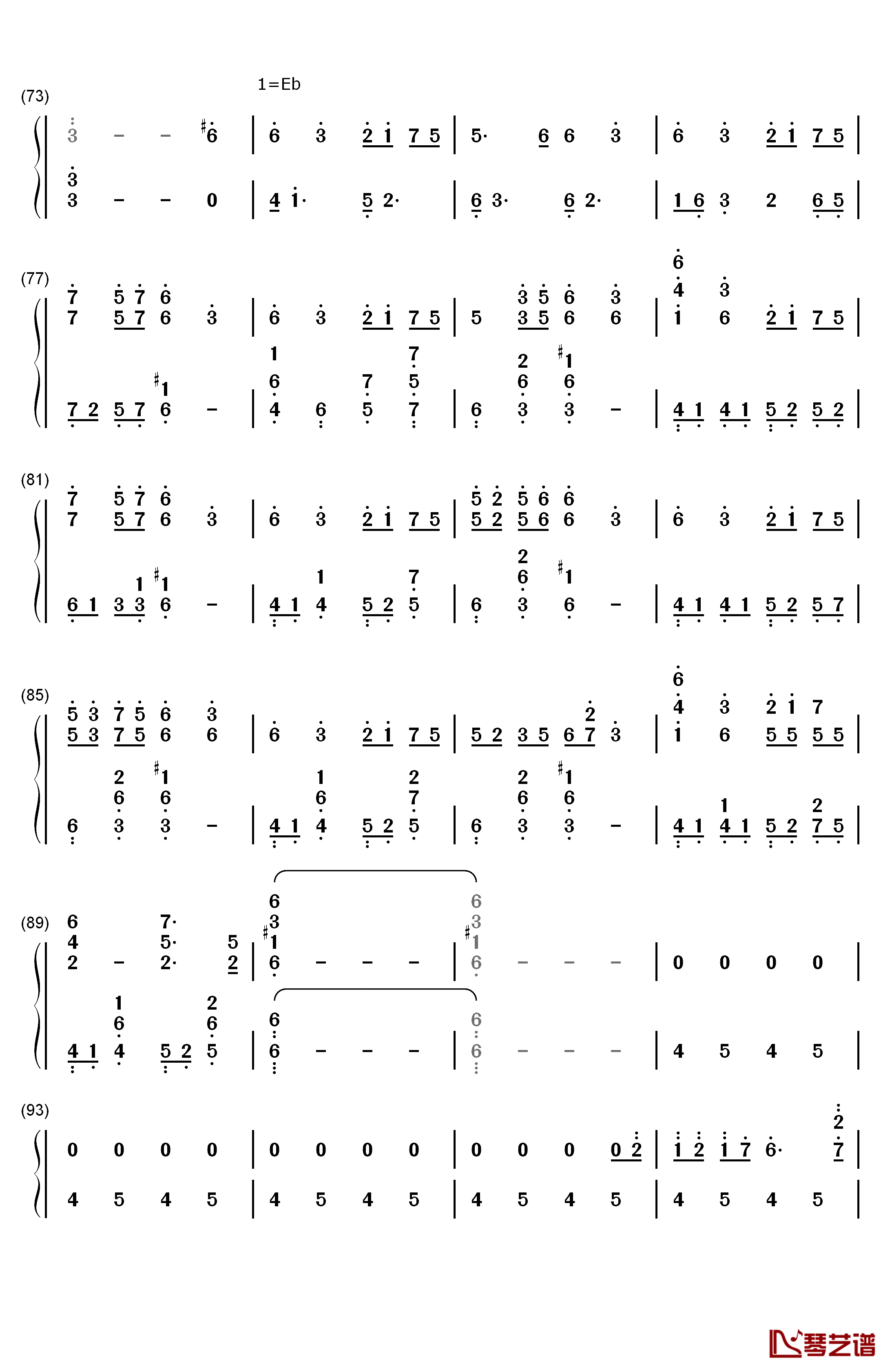 Fairytale钢琴简谱-数字双手-Kalafina4