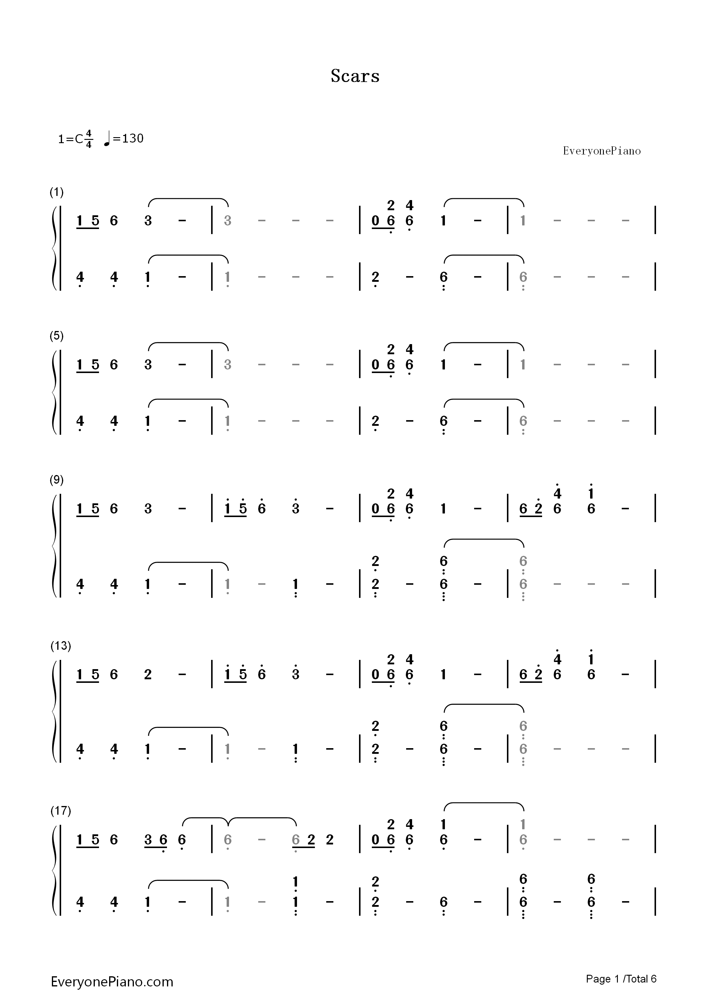 Scars钢琴简谱-Nils Frahm DJ Shadow演唱1