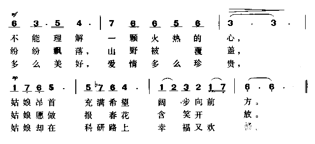 愿做一朵报春花简谱1