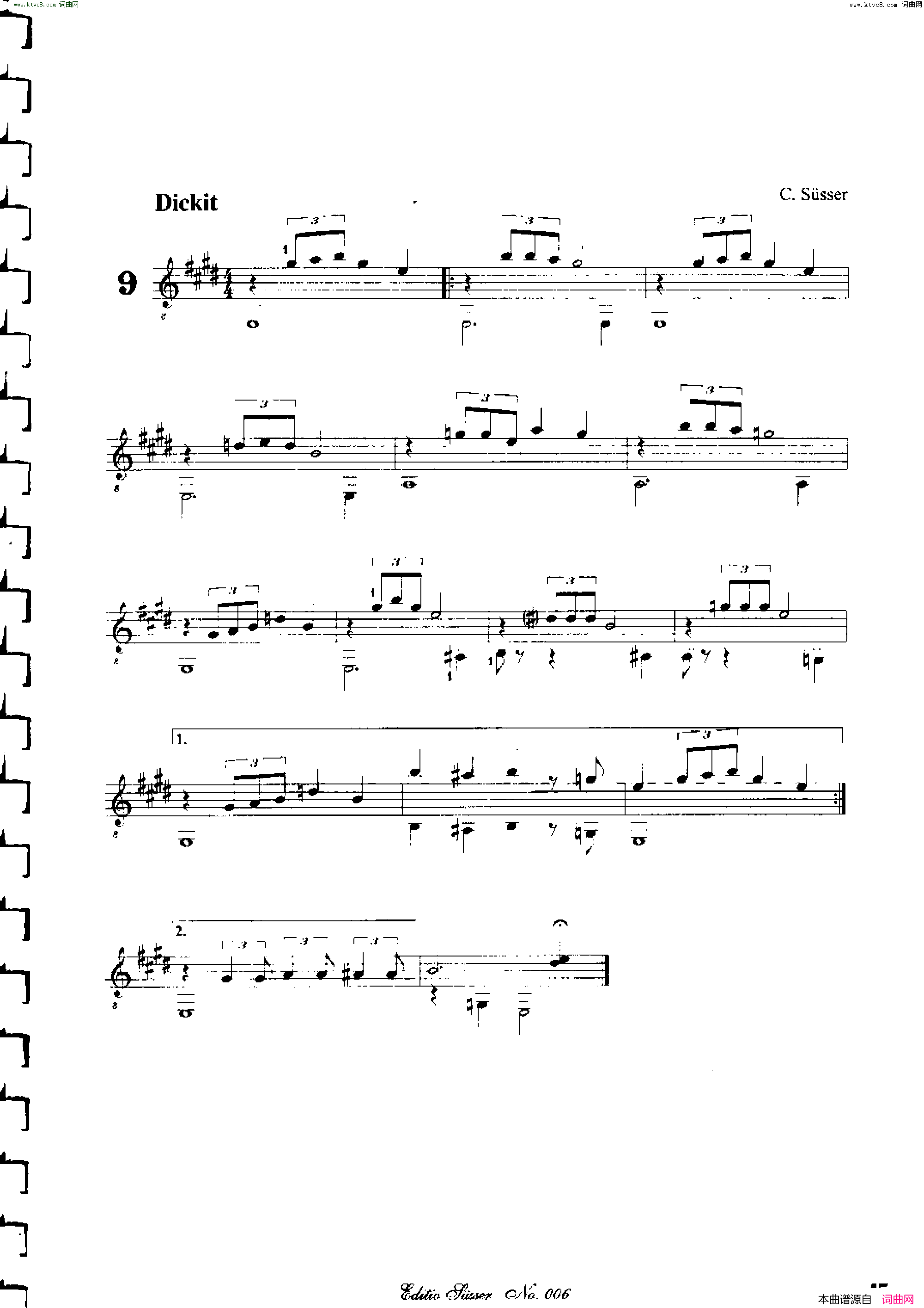 Classical guitar－Susser Ctibor_No 6, Fantazie ze sveta mineralu简谱1