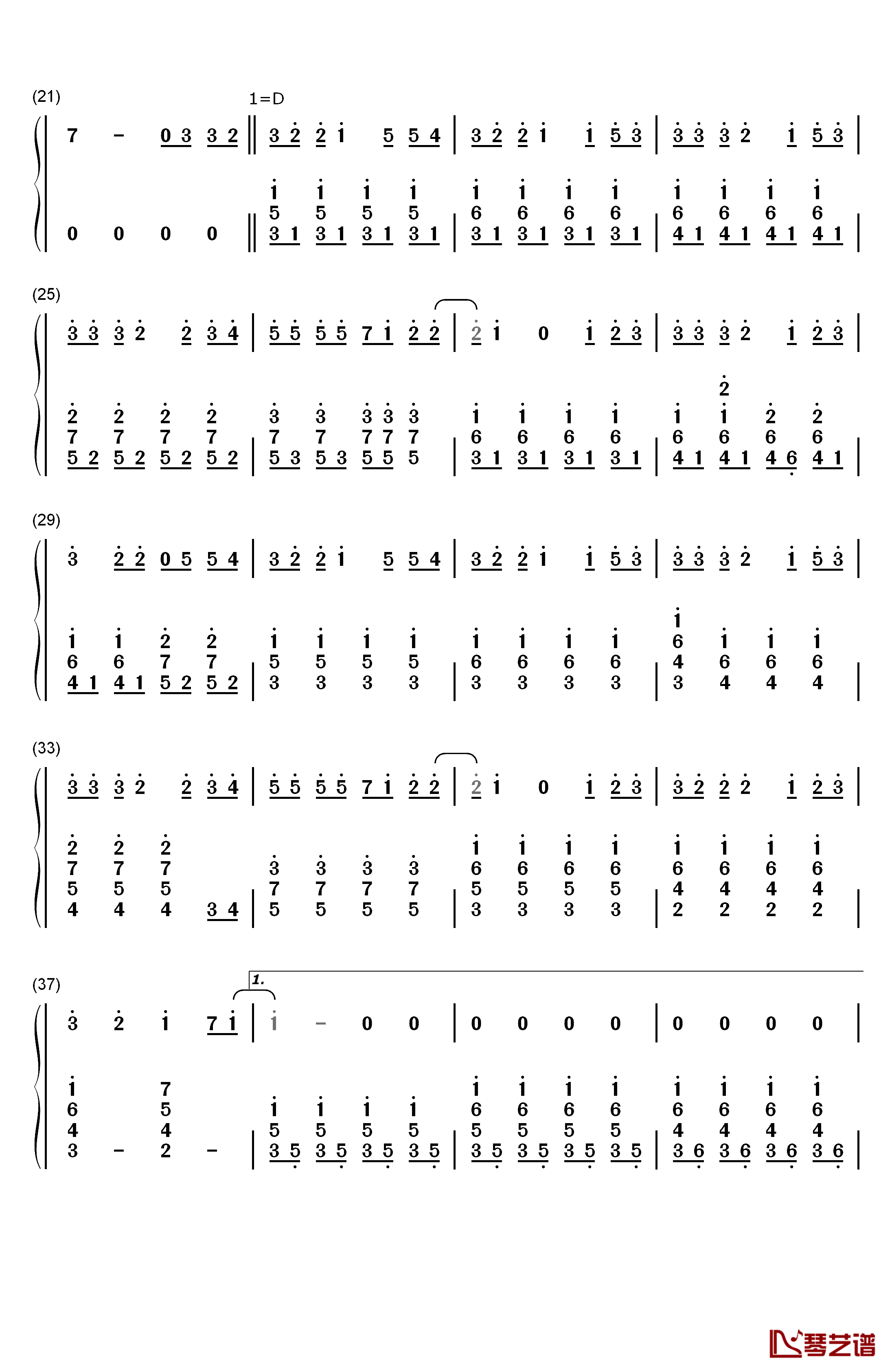 白色风车钢琴简谱-数字双手-周杰伦2