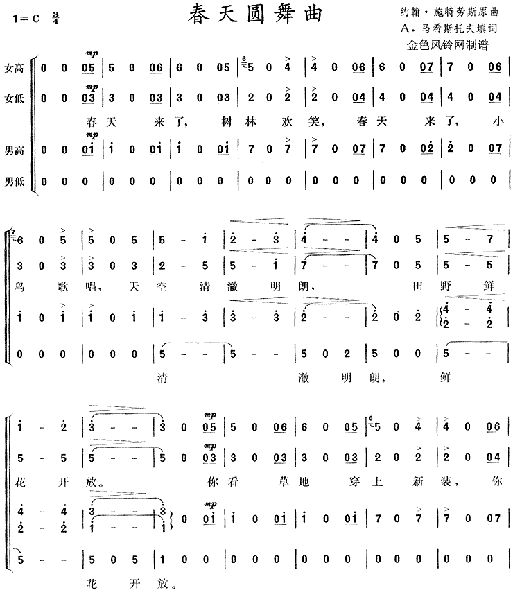 春天圆舞曲6简谱1