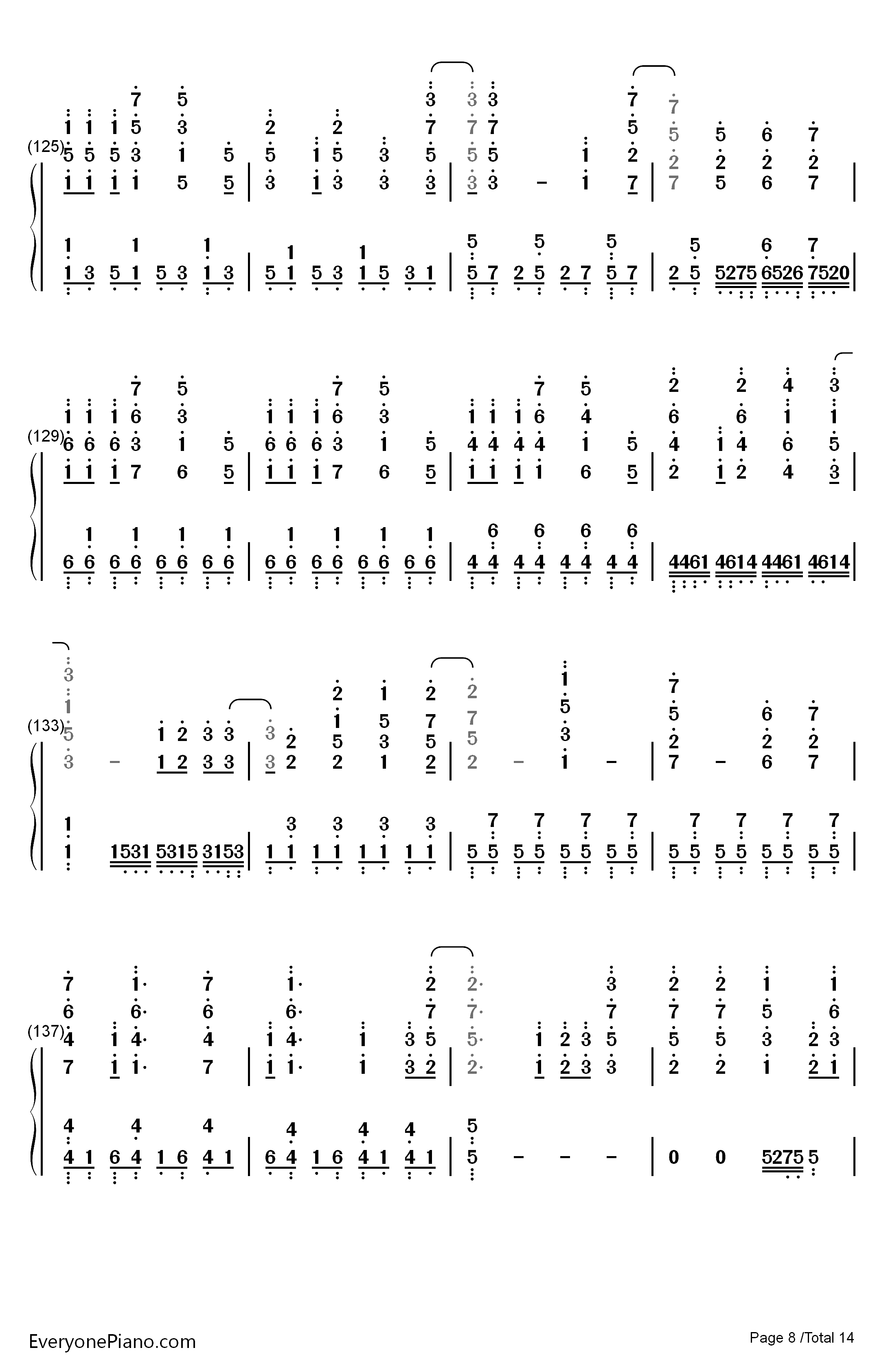 Neo钢琴简谱-数字双手-Roselia8