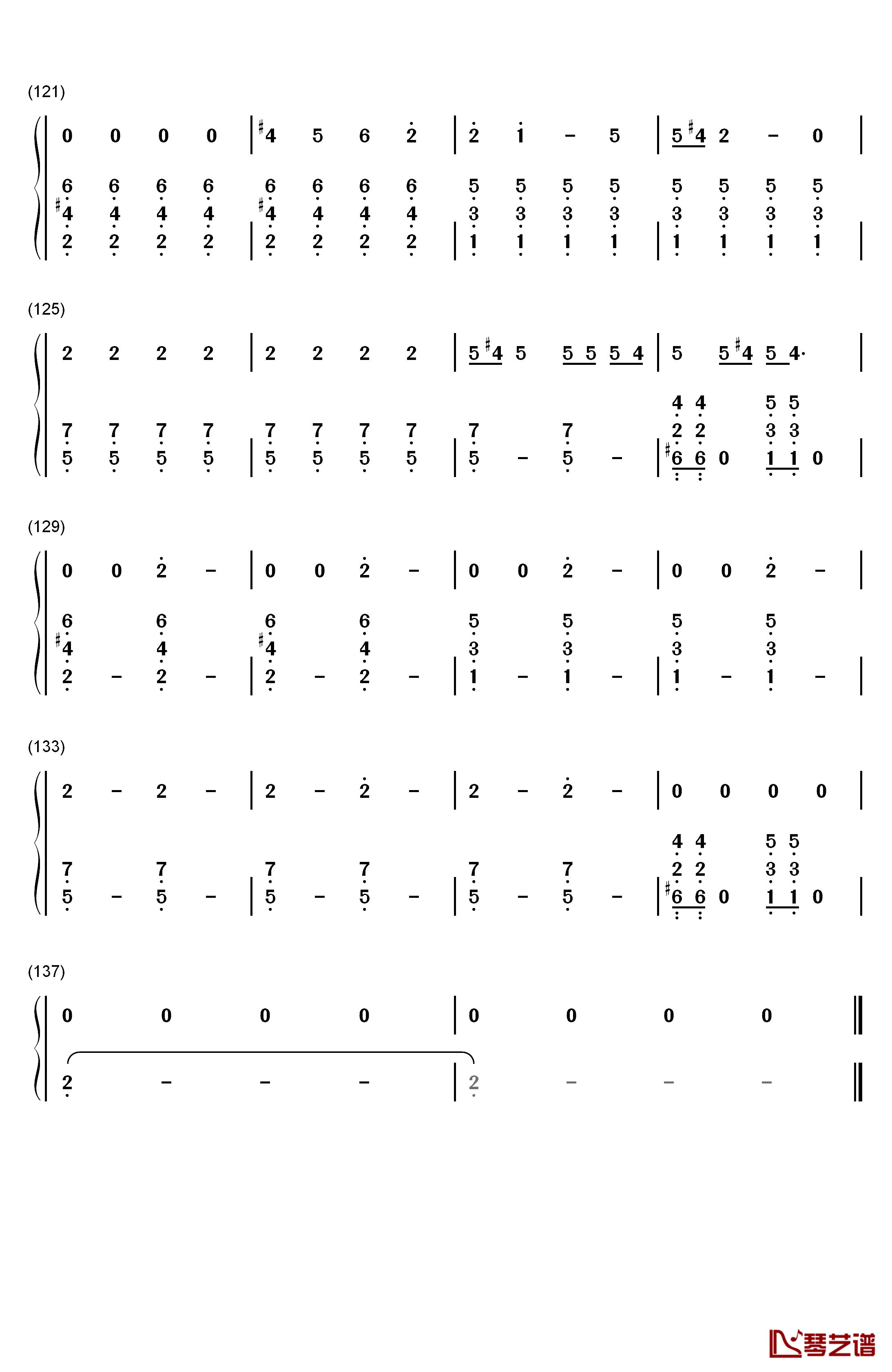 Gorilla钢琴简谱-数字双手-Bruno Mars7