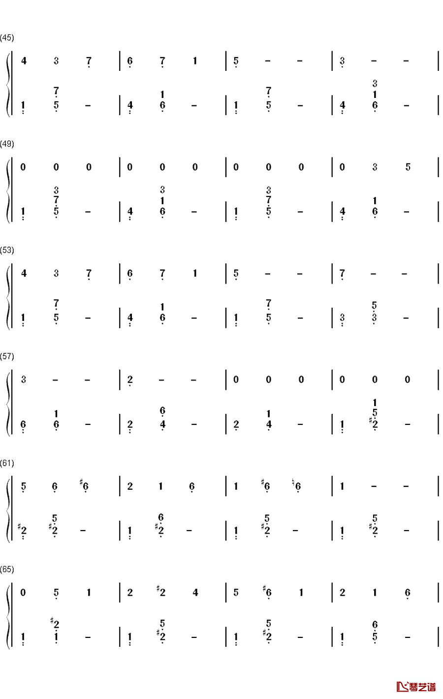 Gymnopedie No1.钢琴简谱-数字双手-Erik Satie3