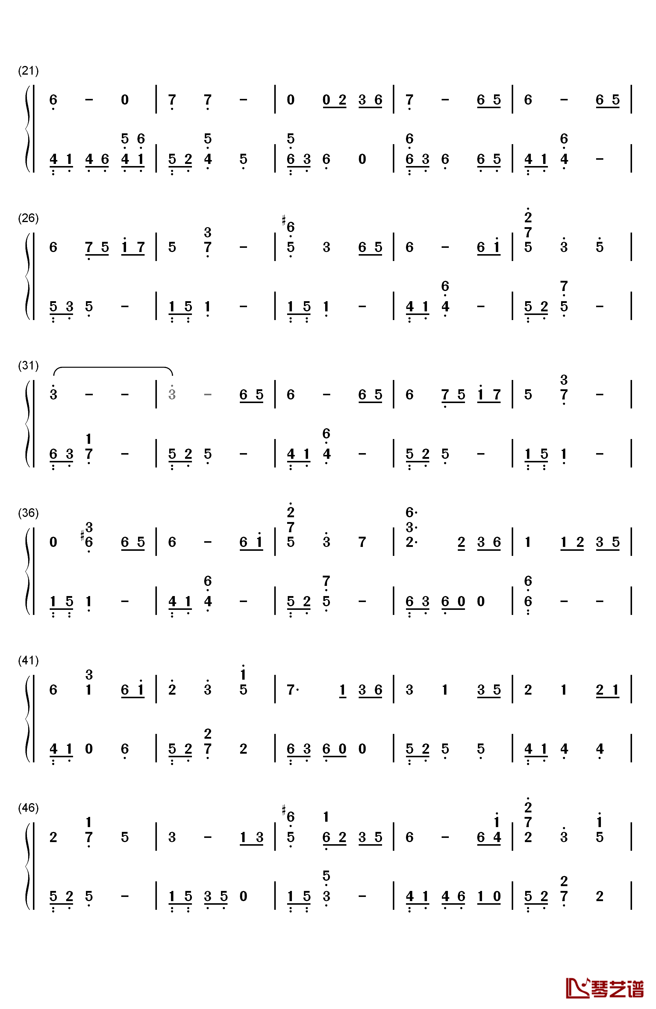 草原の涙钢琴简谱-数字双手-矶村由纪子2