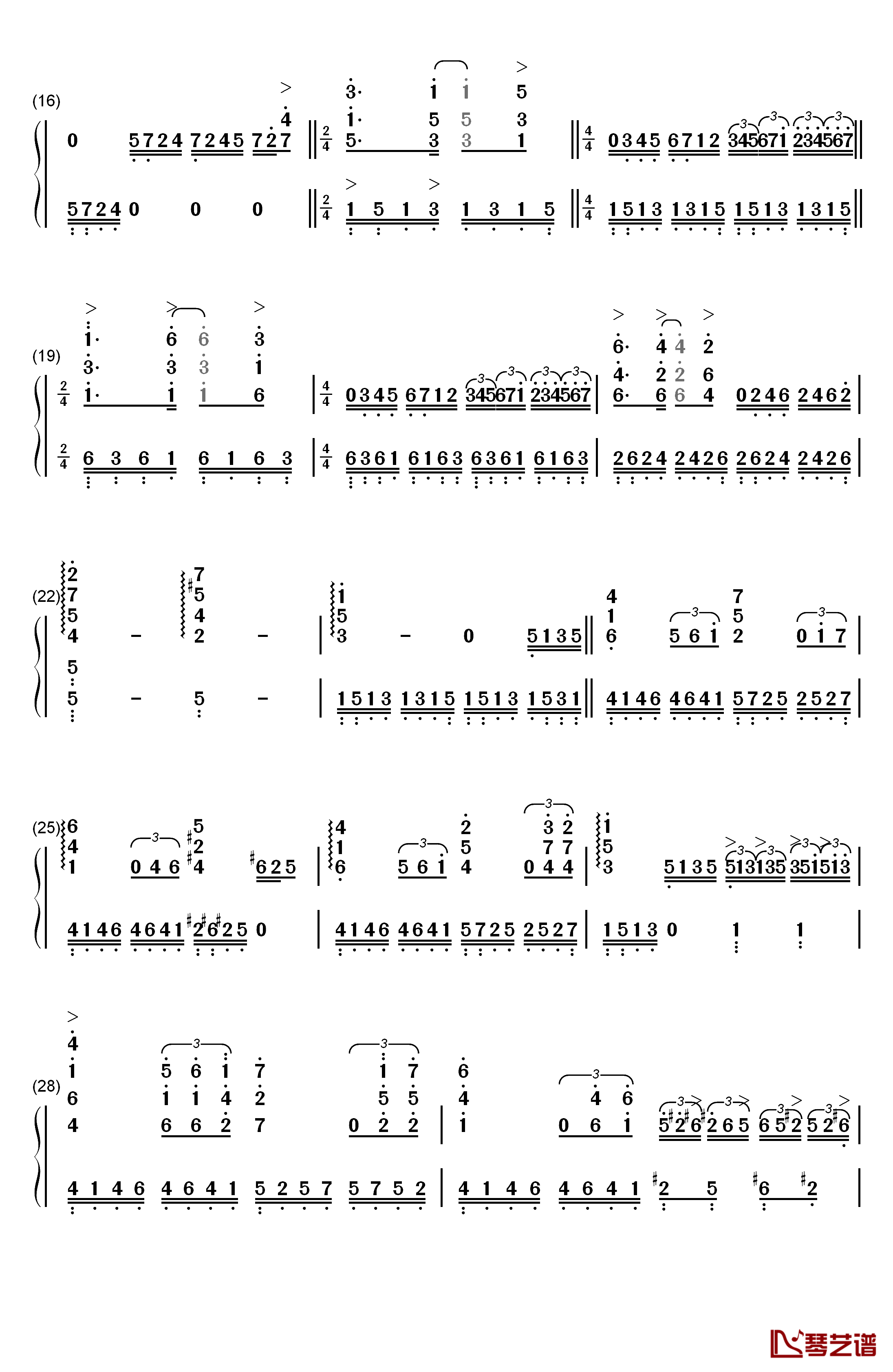 人鬼情未了钢琴简谱-数字双手-理查德·克莱德曼2