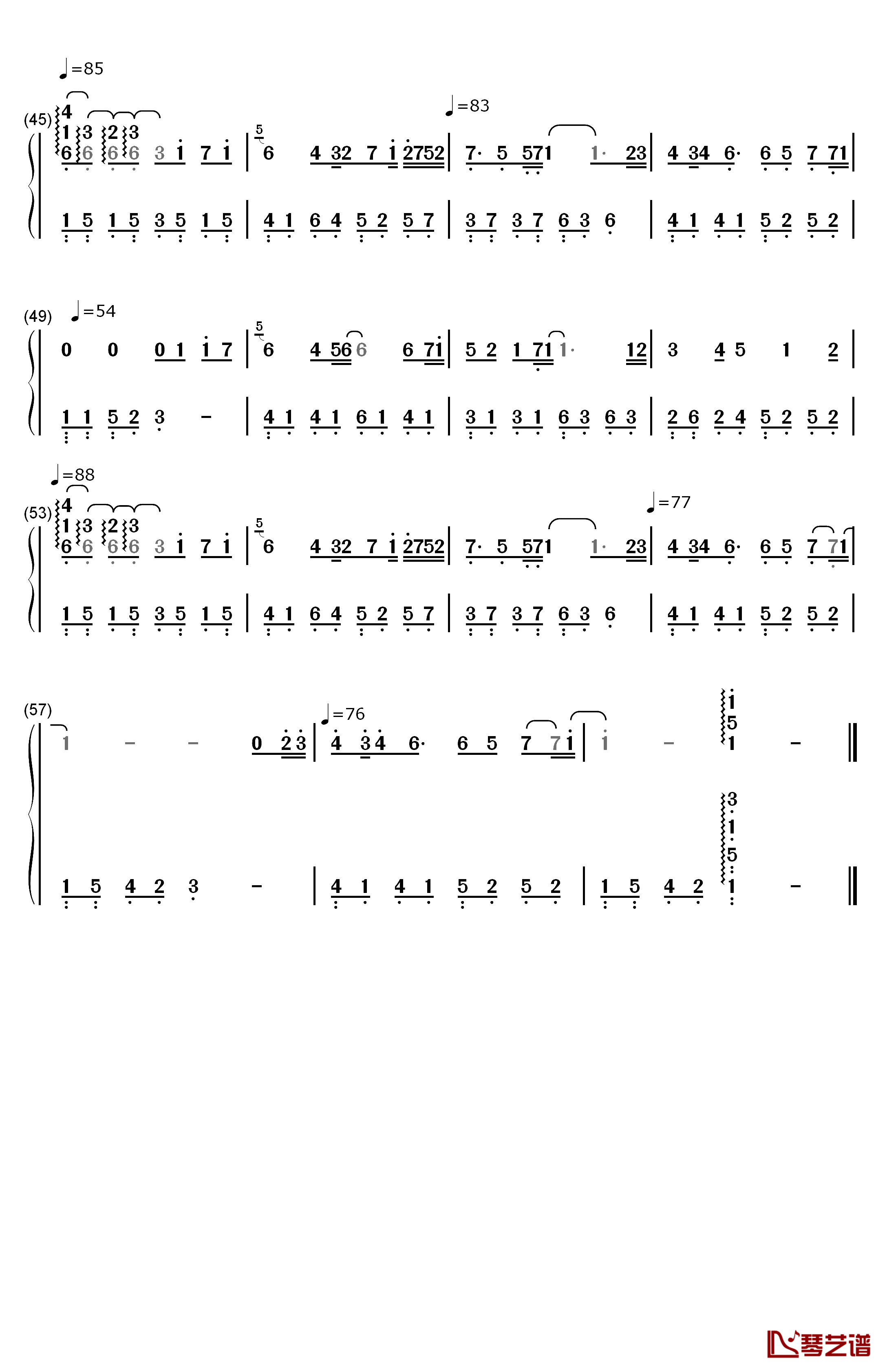 雨中的向日葵钢琴简谱-数字双手-LiuYeNan3