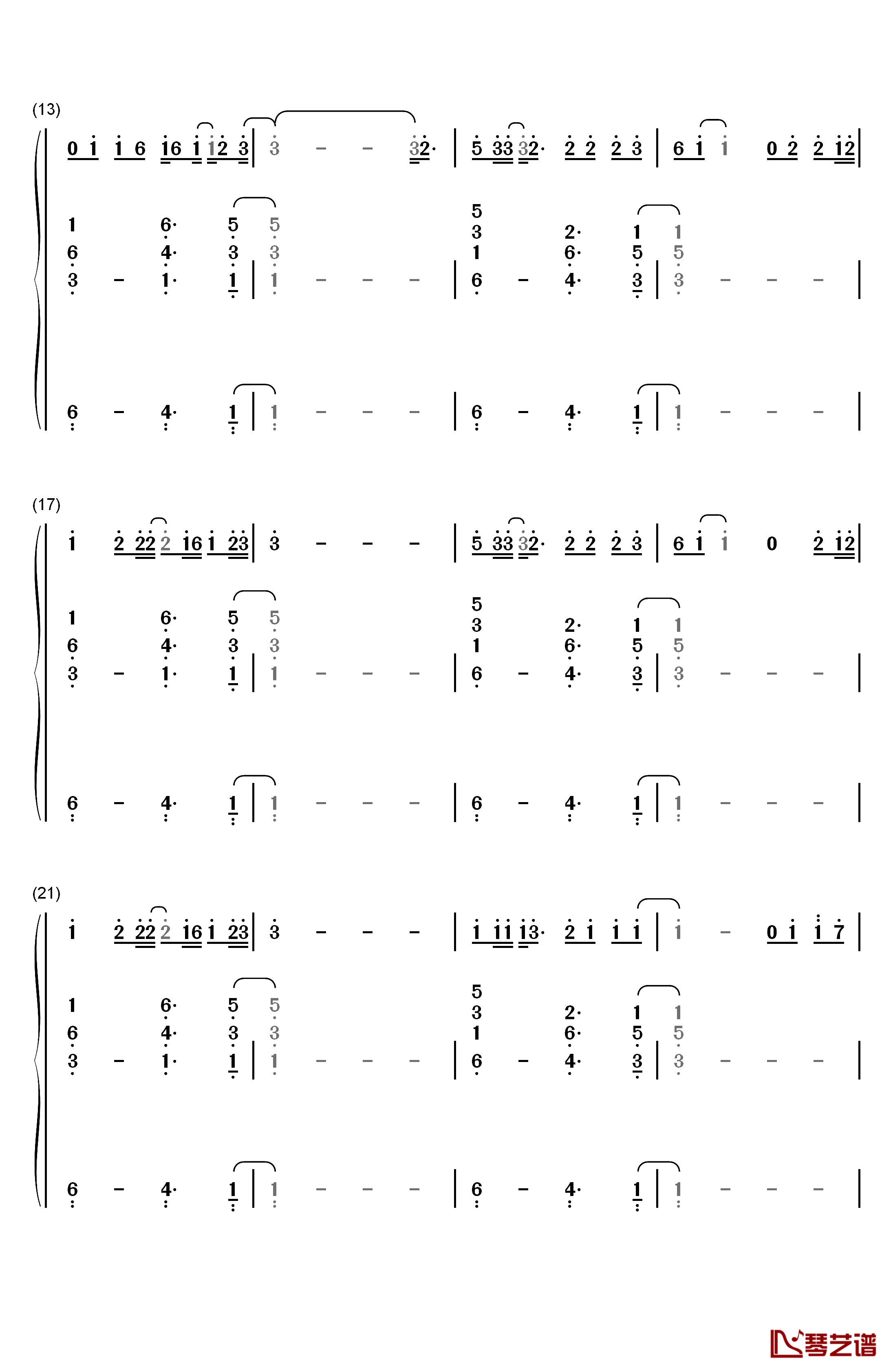 再也没有钢琴简谱-数字双手-Ryan.B2