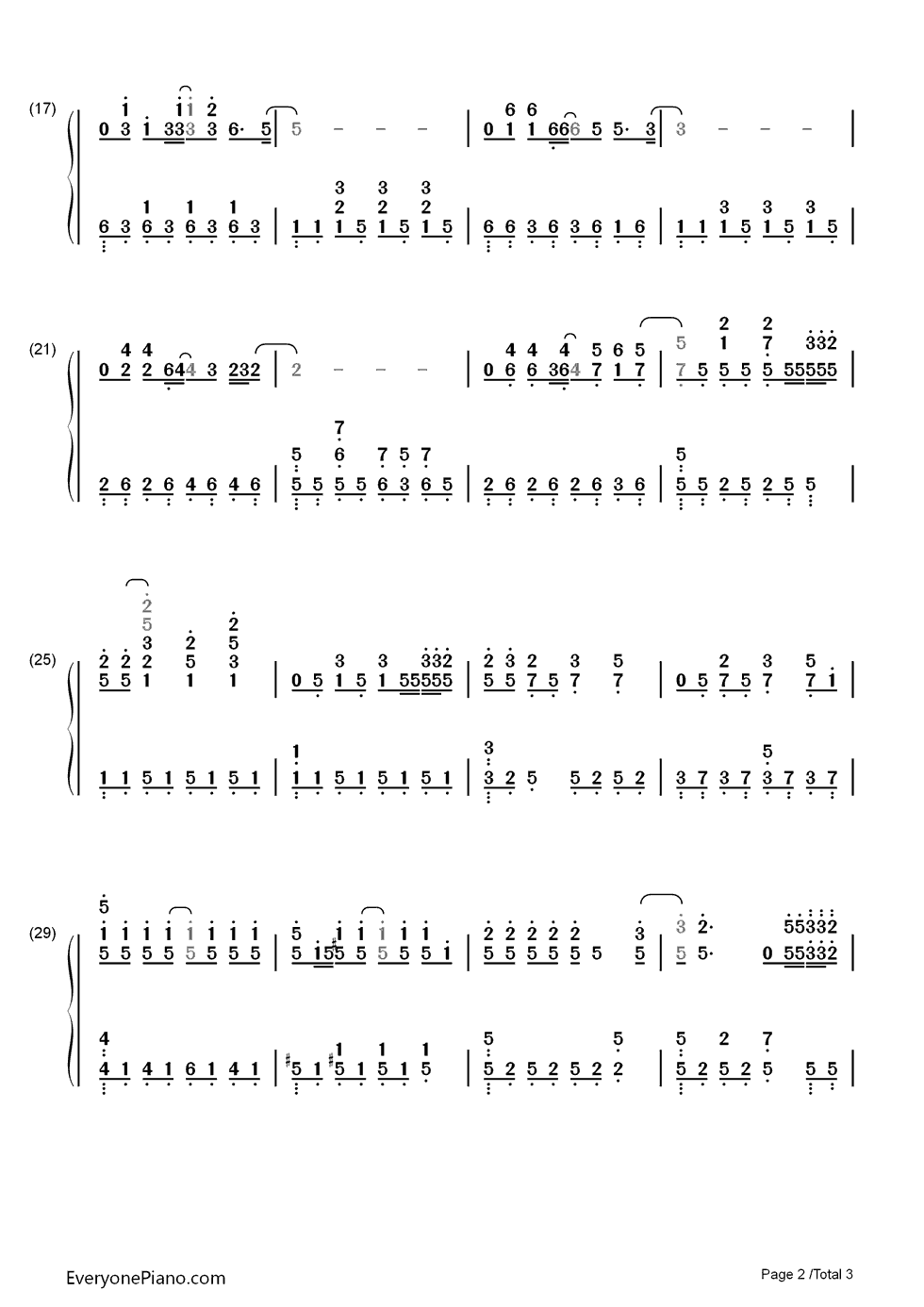 勇敢的心钢琴简谱-数字双手-汪峰2