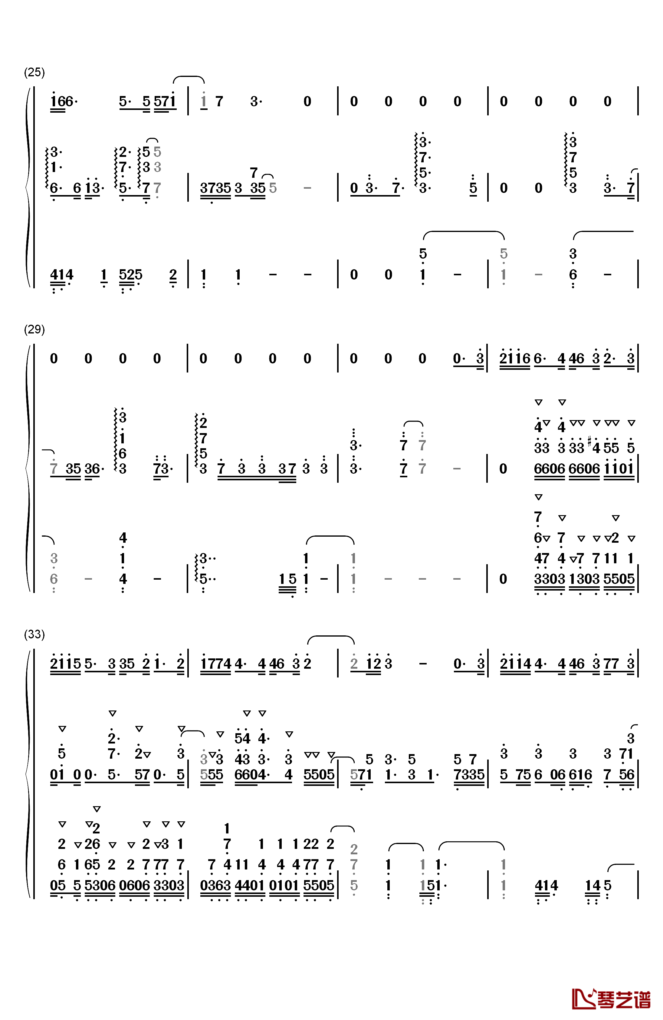 宝贝儿钢琴简谱-数字双手-吴青峰3