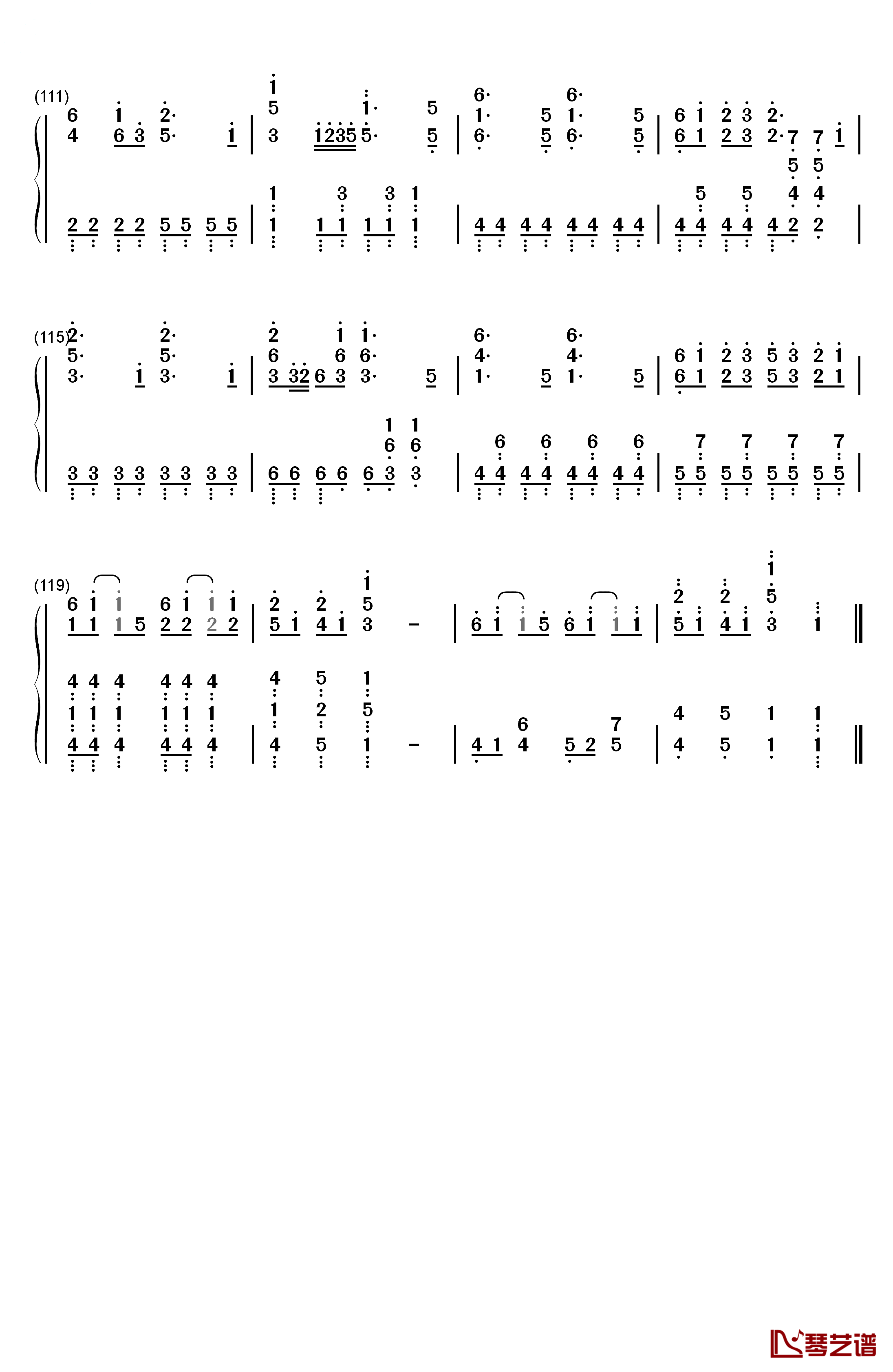 白金迪斯科钢琴简谱-数字双手-井口裕香7