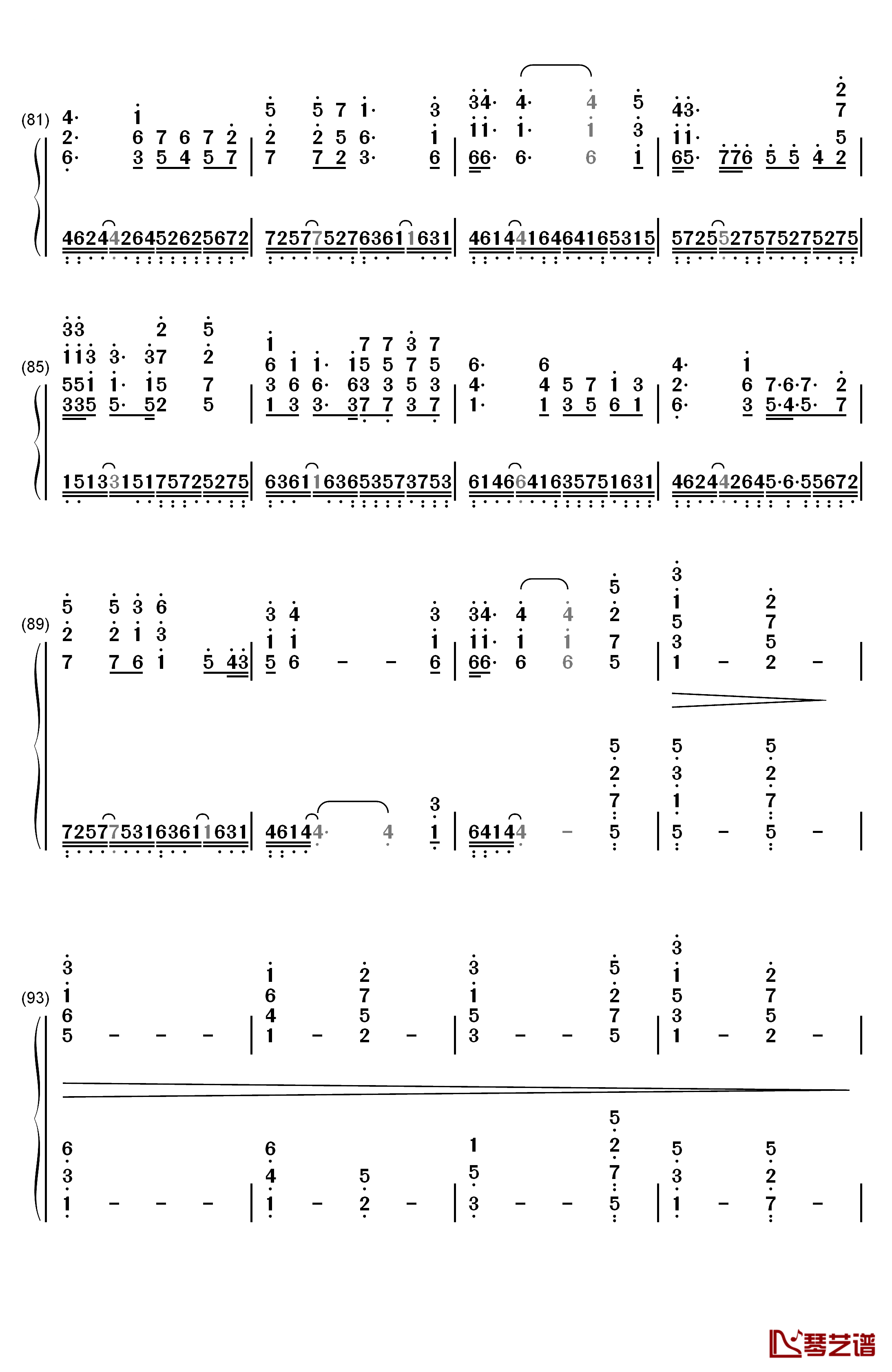 Ocean钢琴简谱-数字双手-B'z6