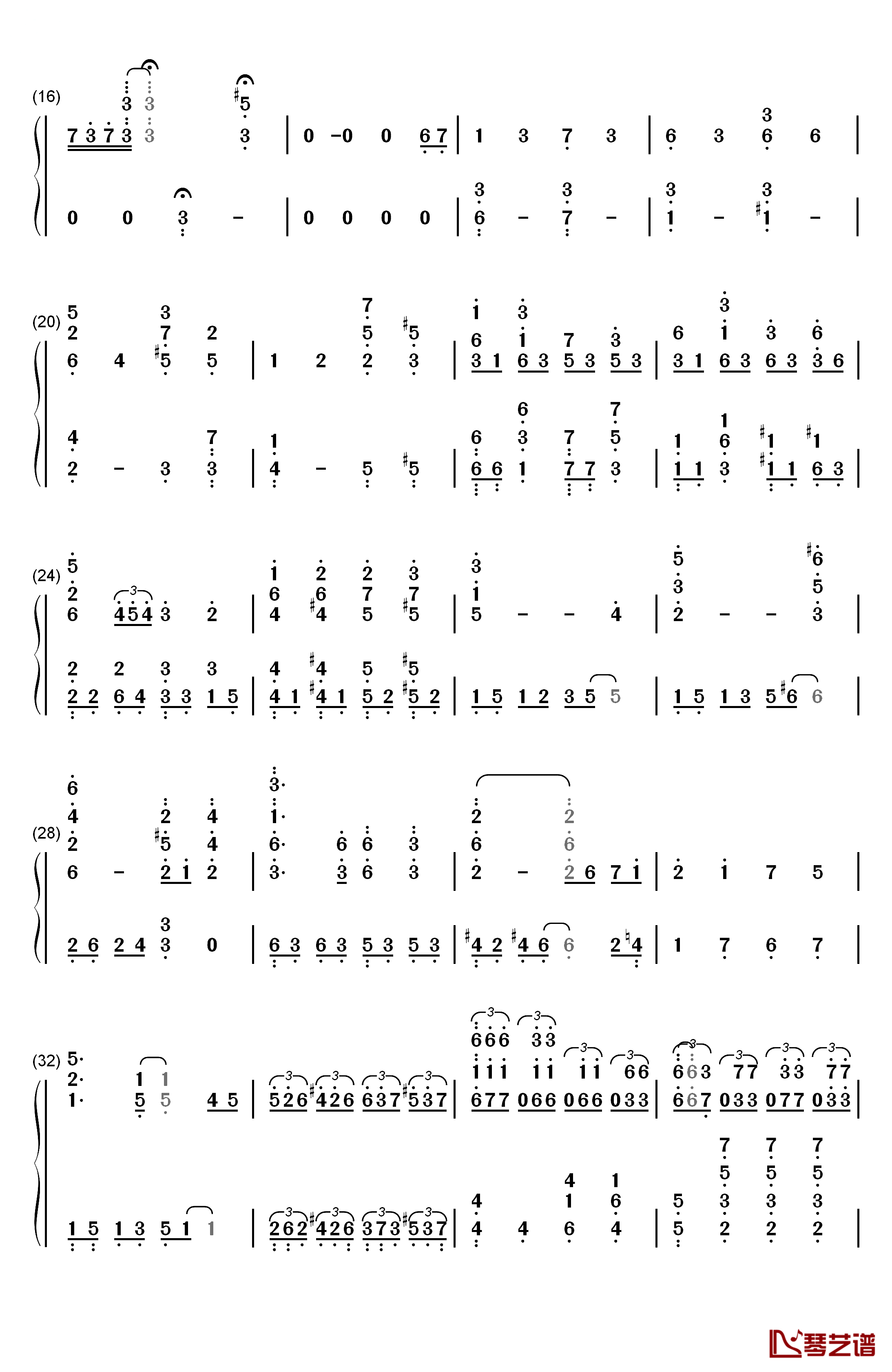 ピアノ协奏曲第1番“蝎火” 钢琴简谱-数字双手-wac2