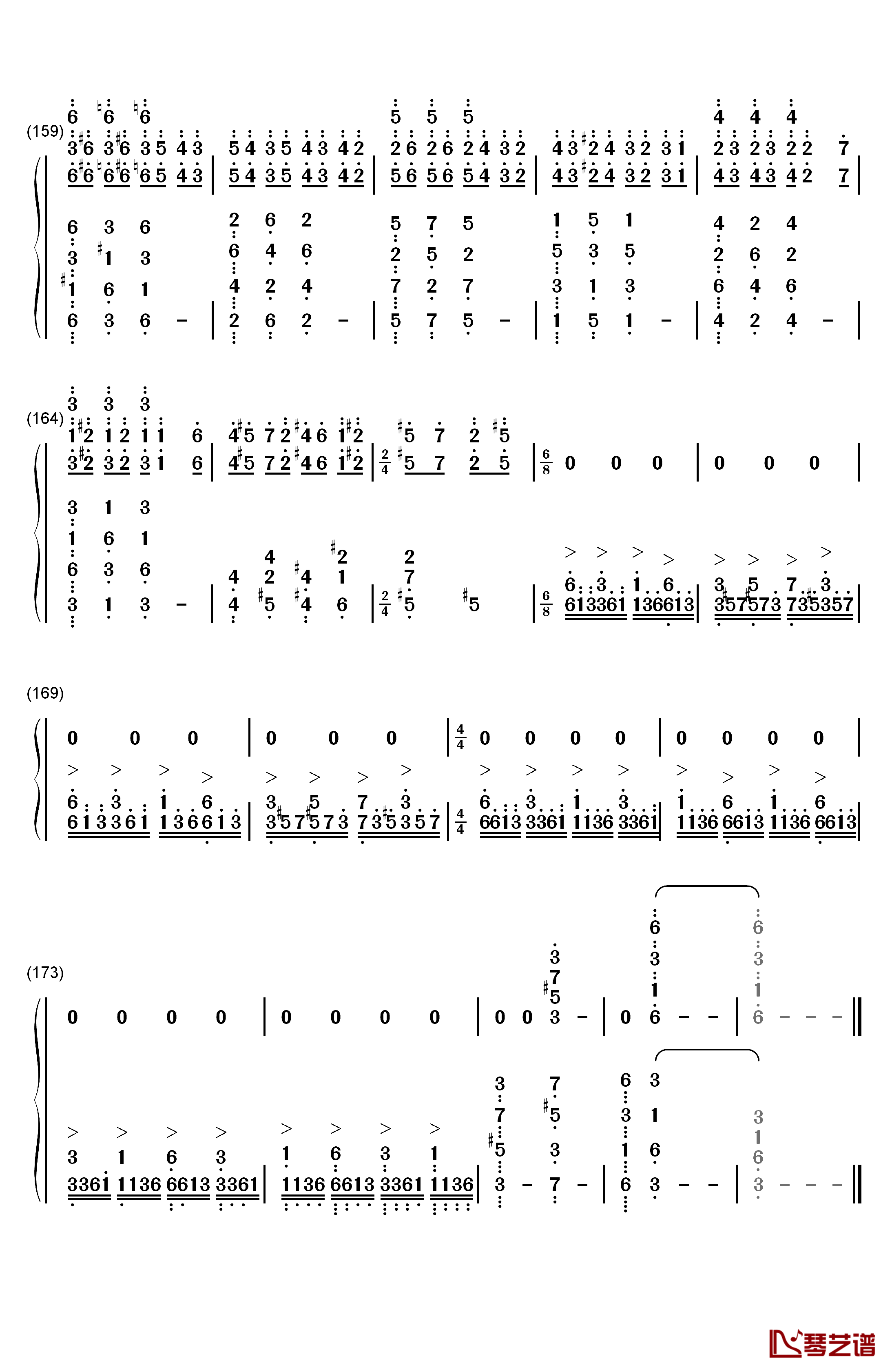 帕格尼尼飞絮曲钢琴简谱-数字双手-马克西姆7