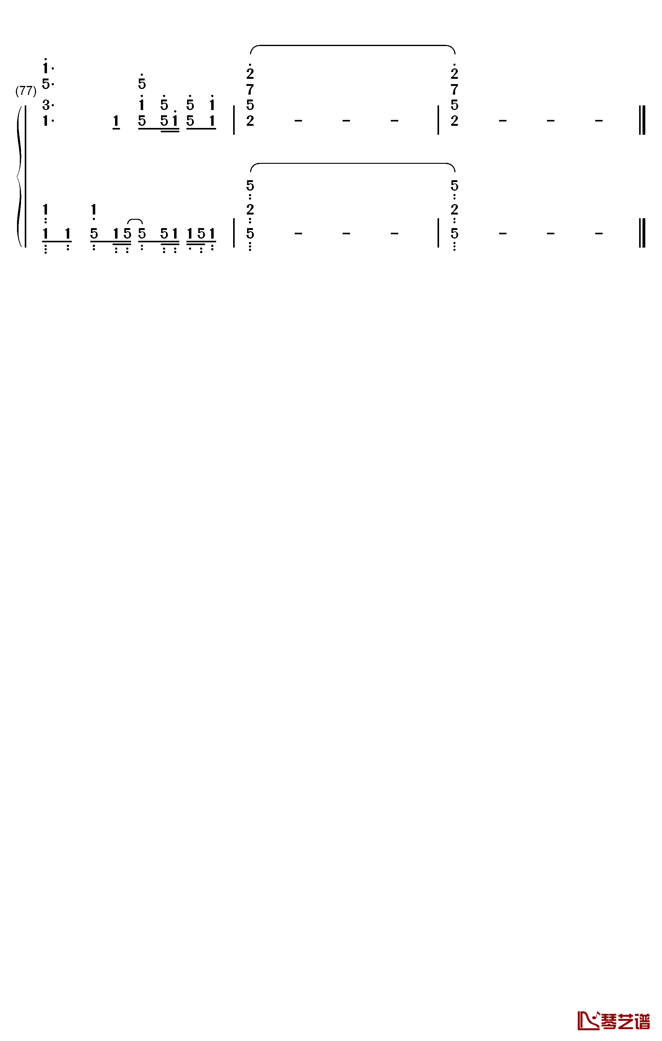 你的答案钢琴简谱-数字双手-阿冗5