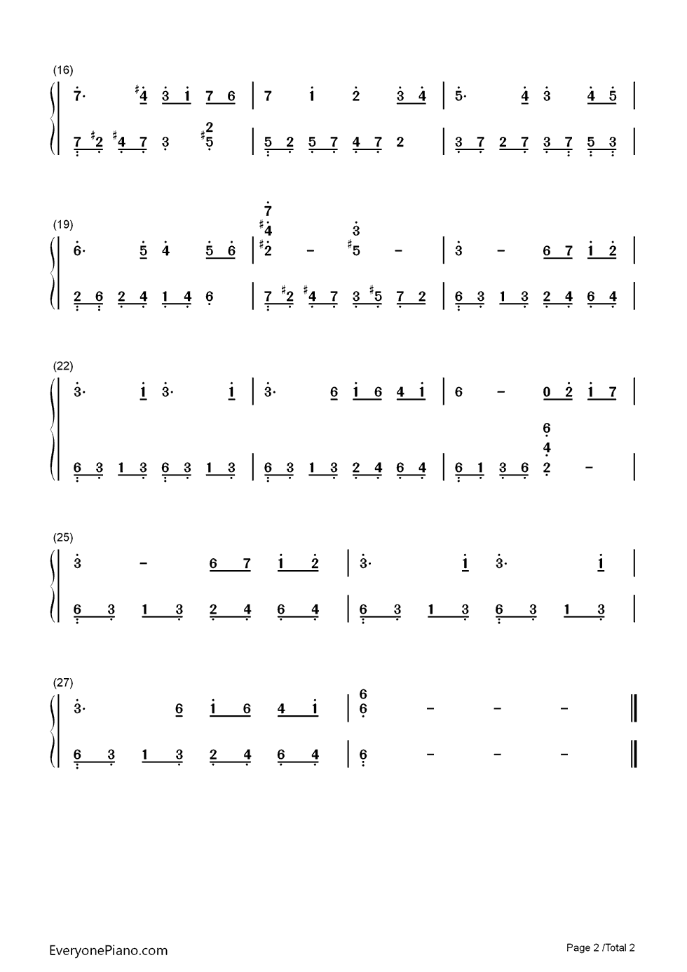 天鹅湖钢琴简谱-数字双手-柴可夫斯基  Tchaikovsky2