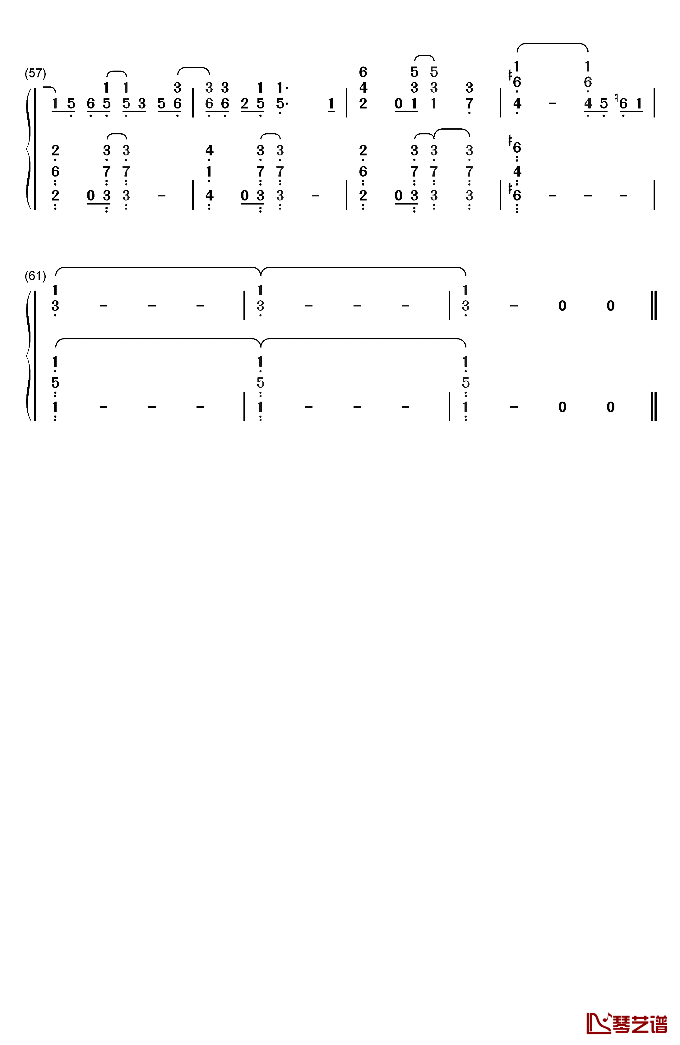 アップデート钢琴简谱-数字双手-Miwa4