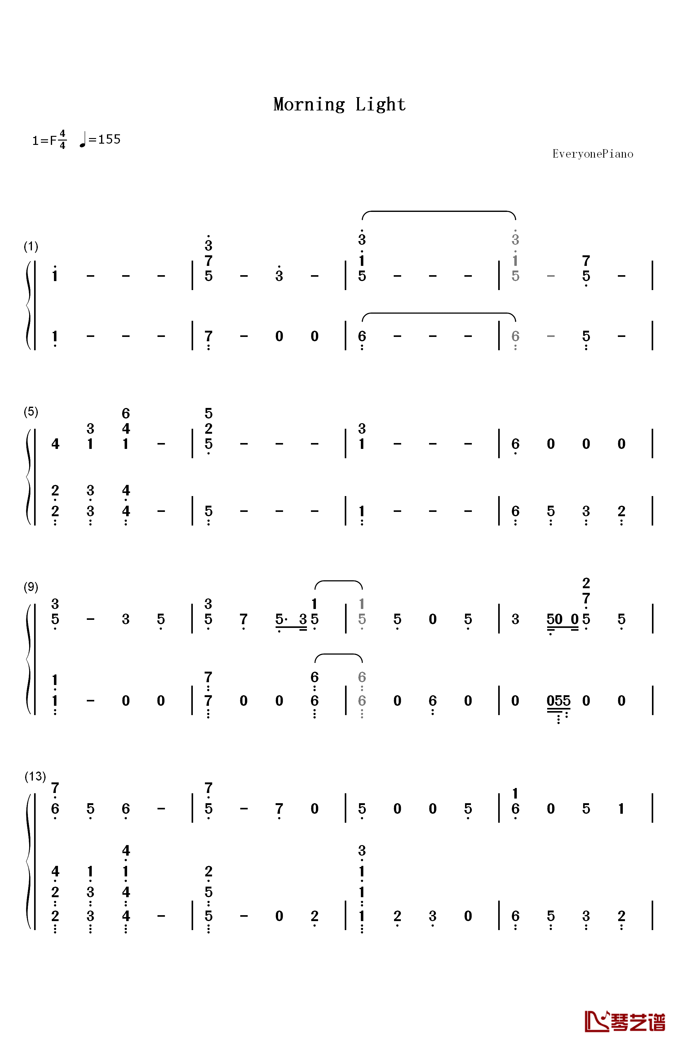 Morning Light钢琴简谱-数字双手-Justin Timberlake Alicia Keys1