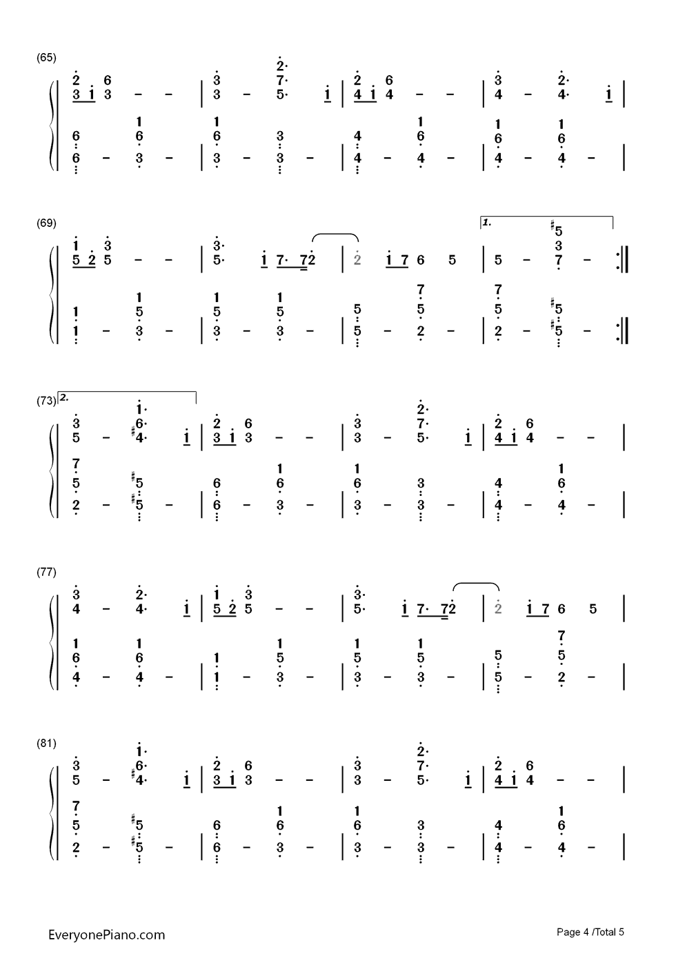 Bird Set Free钢琴简谱-Sia Furler演唱4