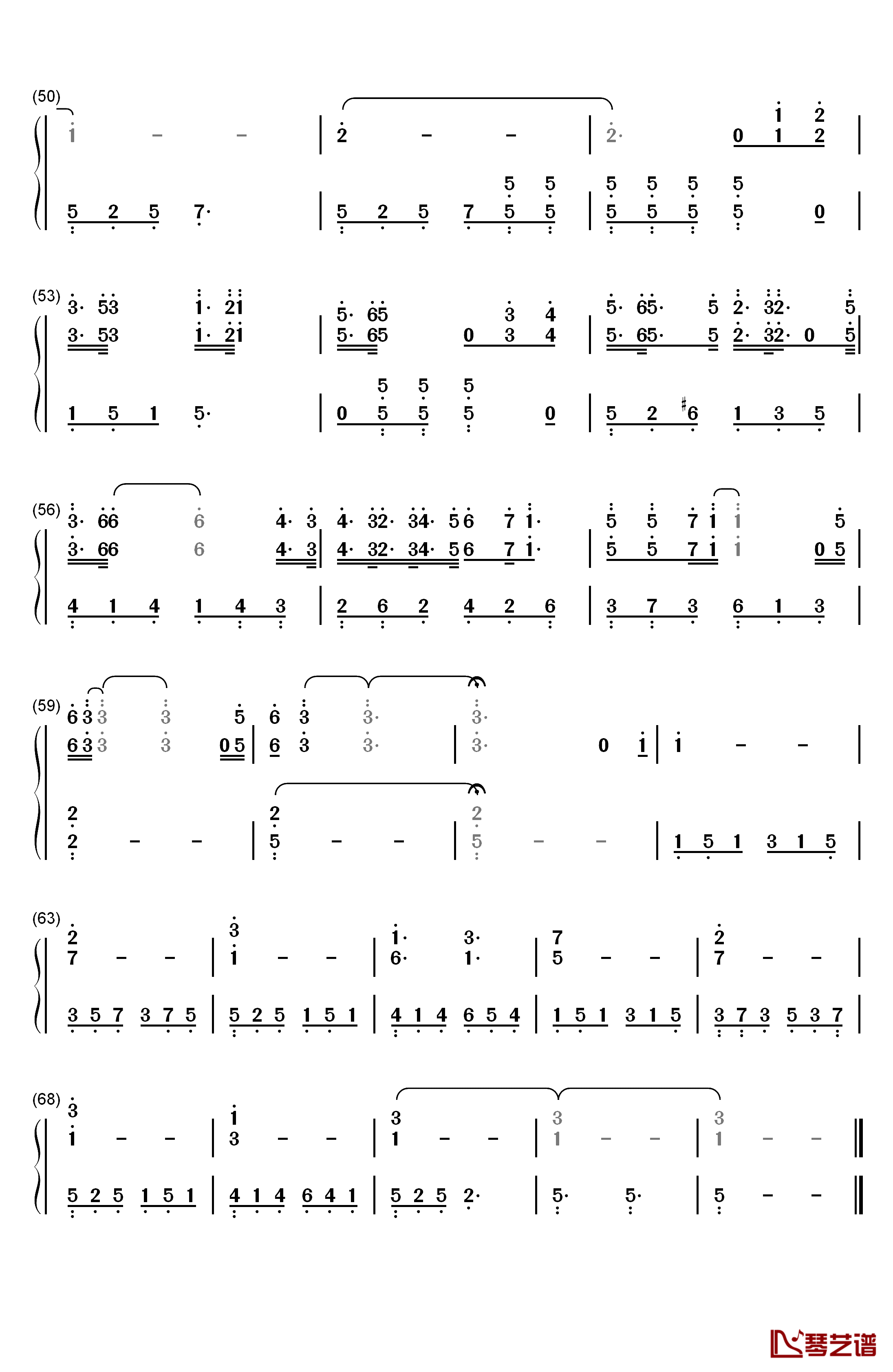 贫穷或富有钢琴简谱-数字双手-李荣浩3