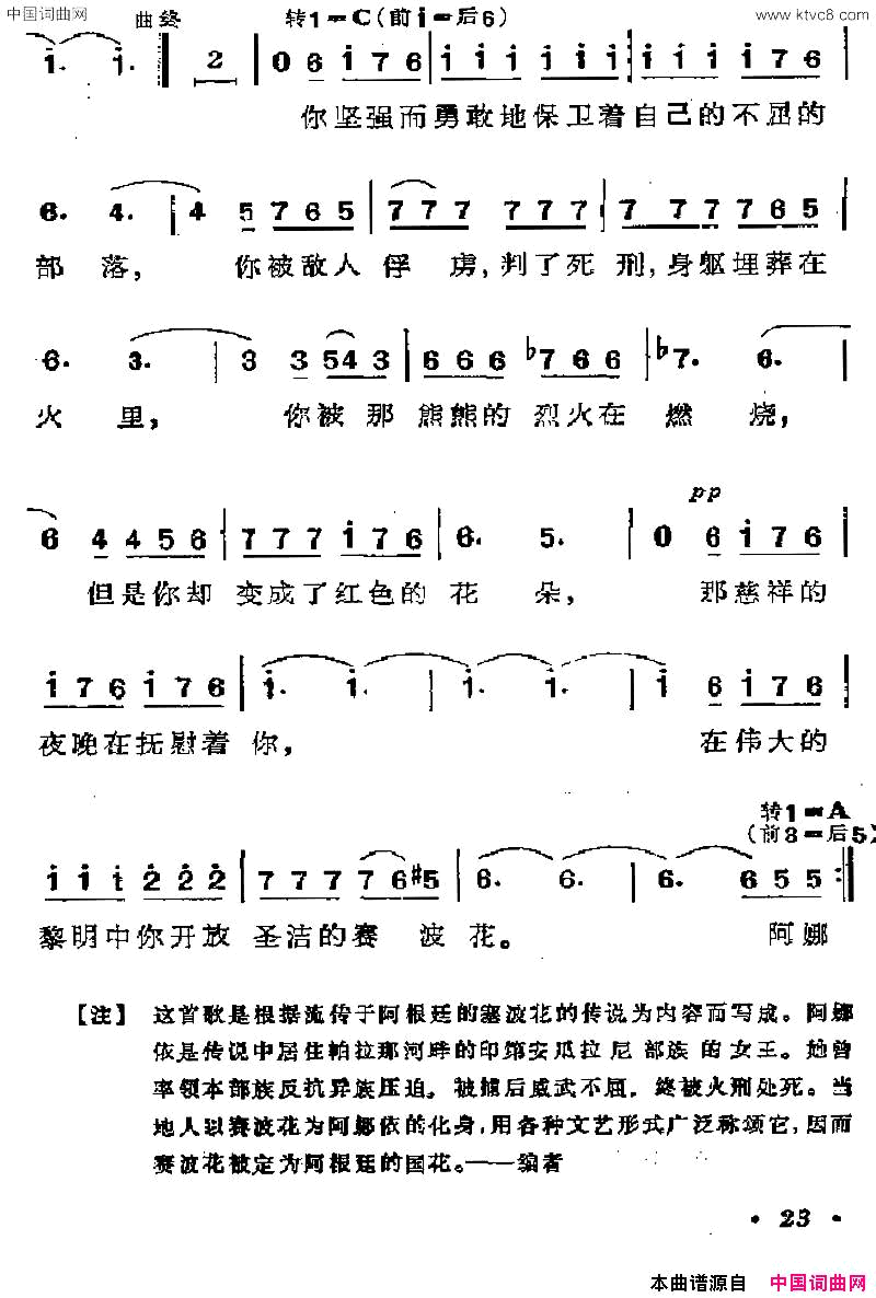 [阿根廷]阿娜依简谱1