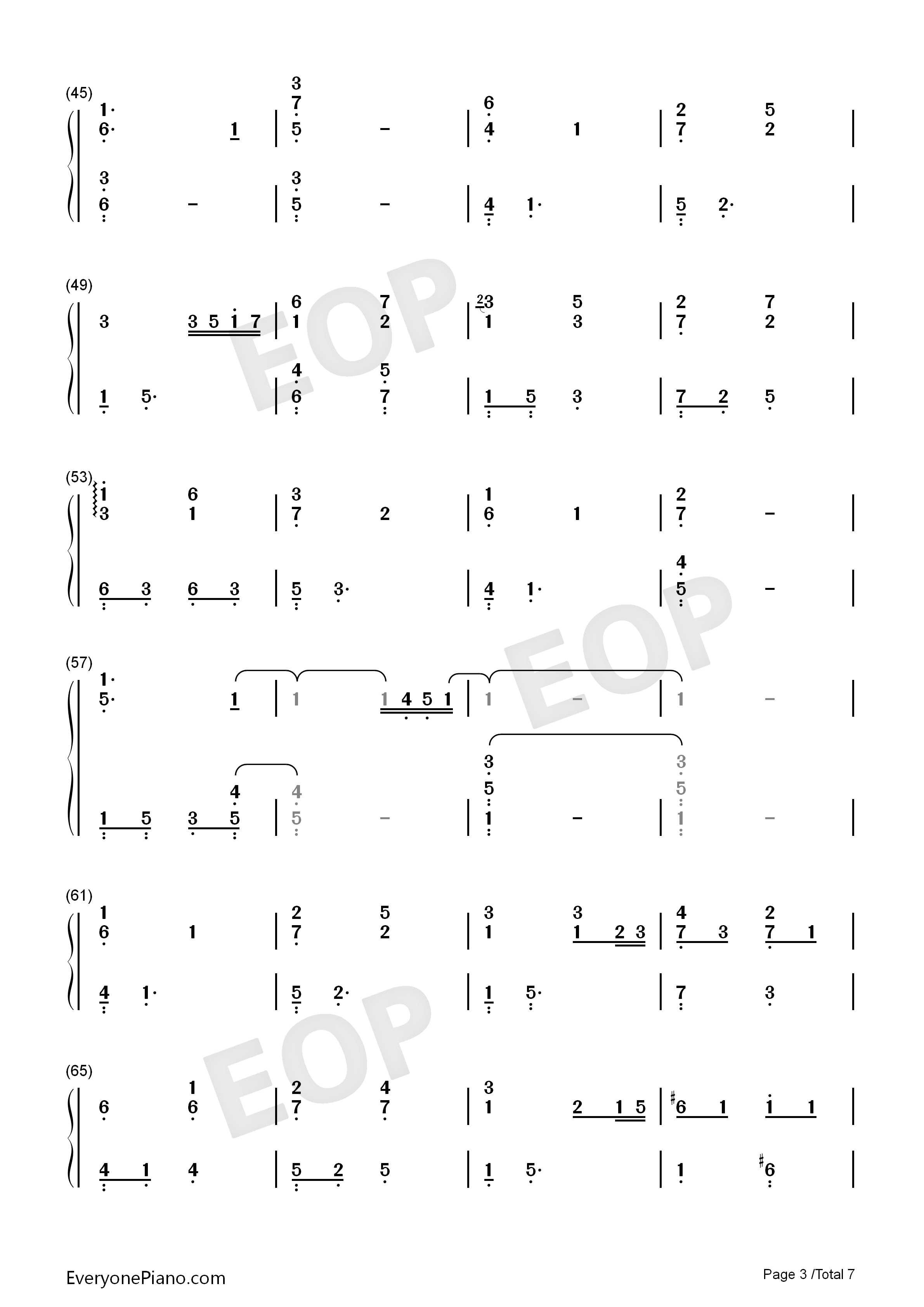 外面的世界钢琴简谱-齐秦  莫文蔚演唱3