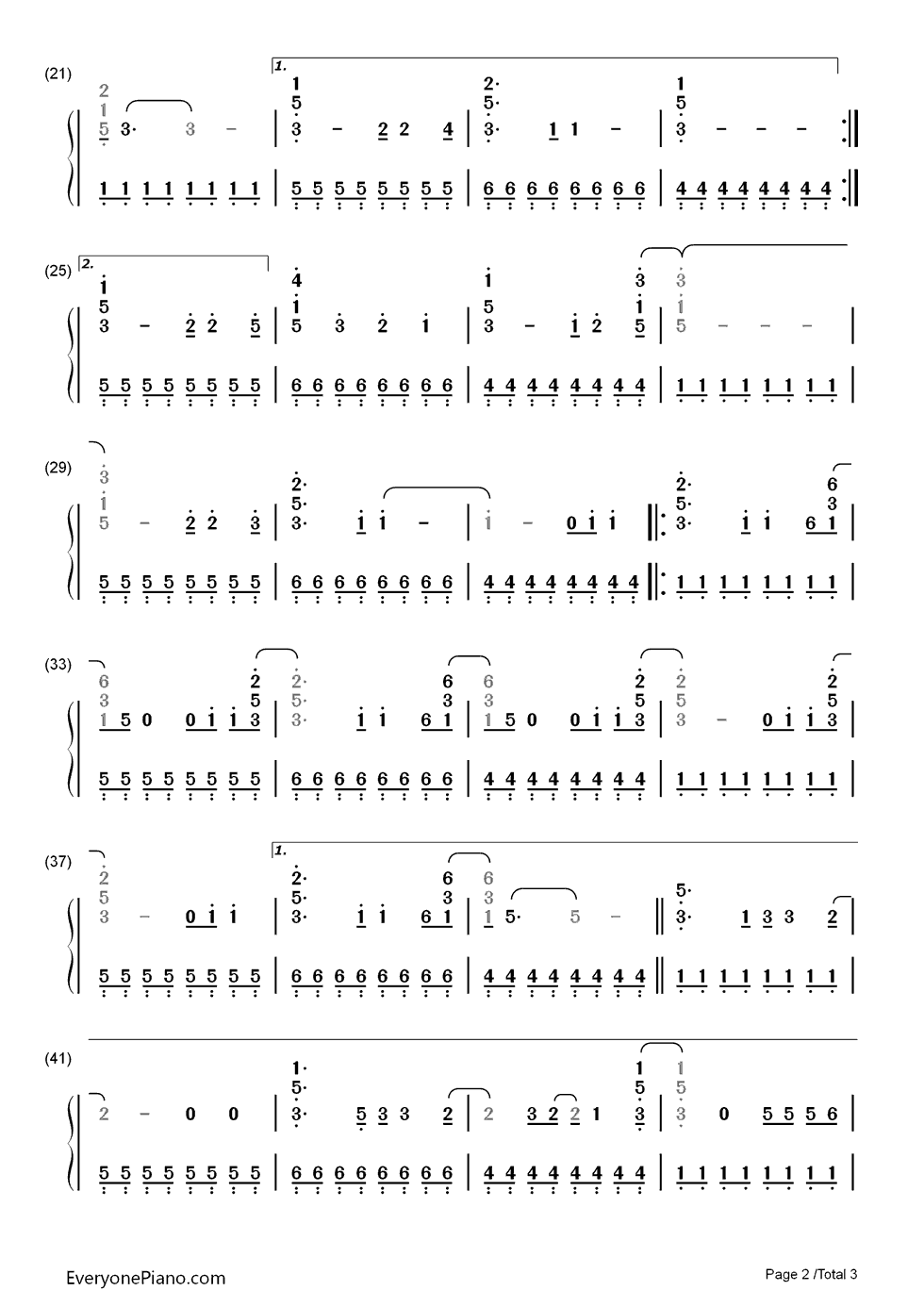 With Or Without You钢琴简谱-U2演唱2