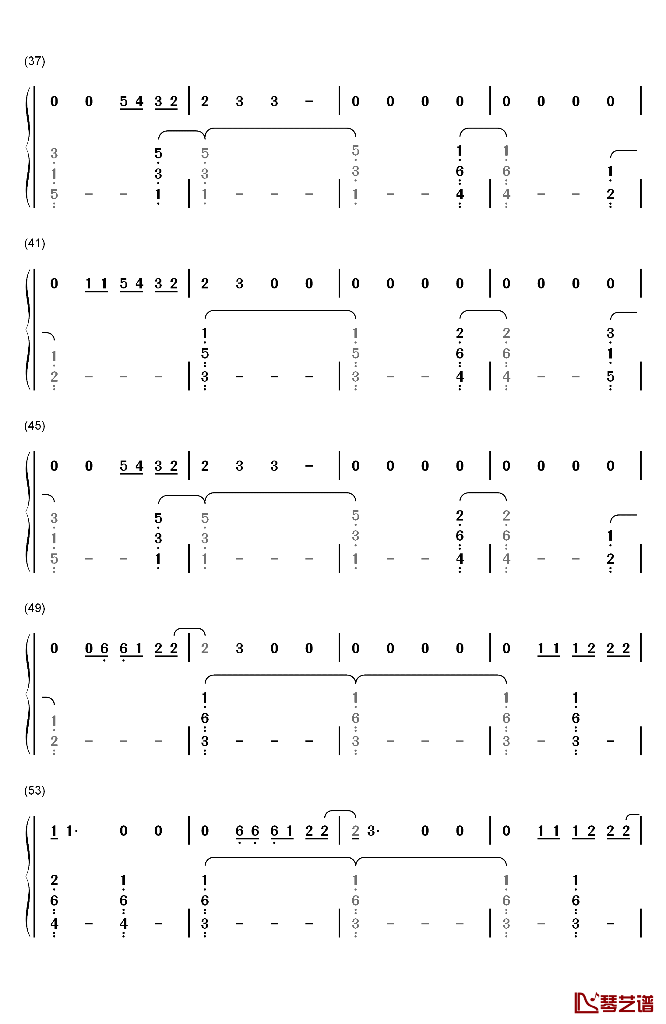 Bridges钢琴简谱-数字双手-Broods3