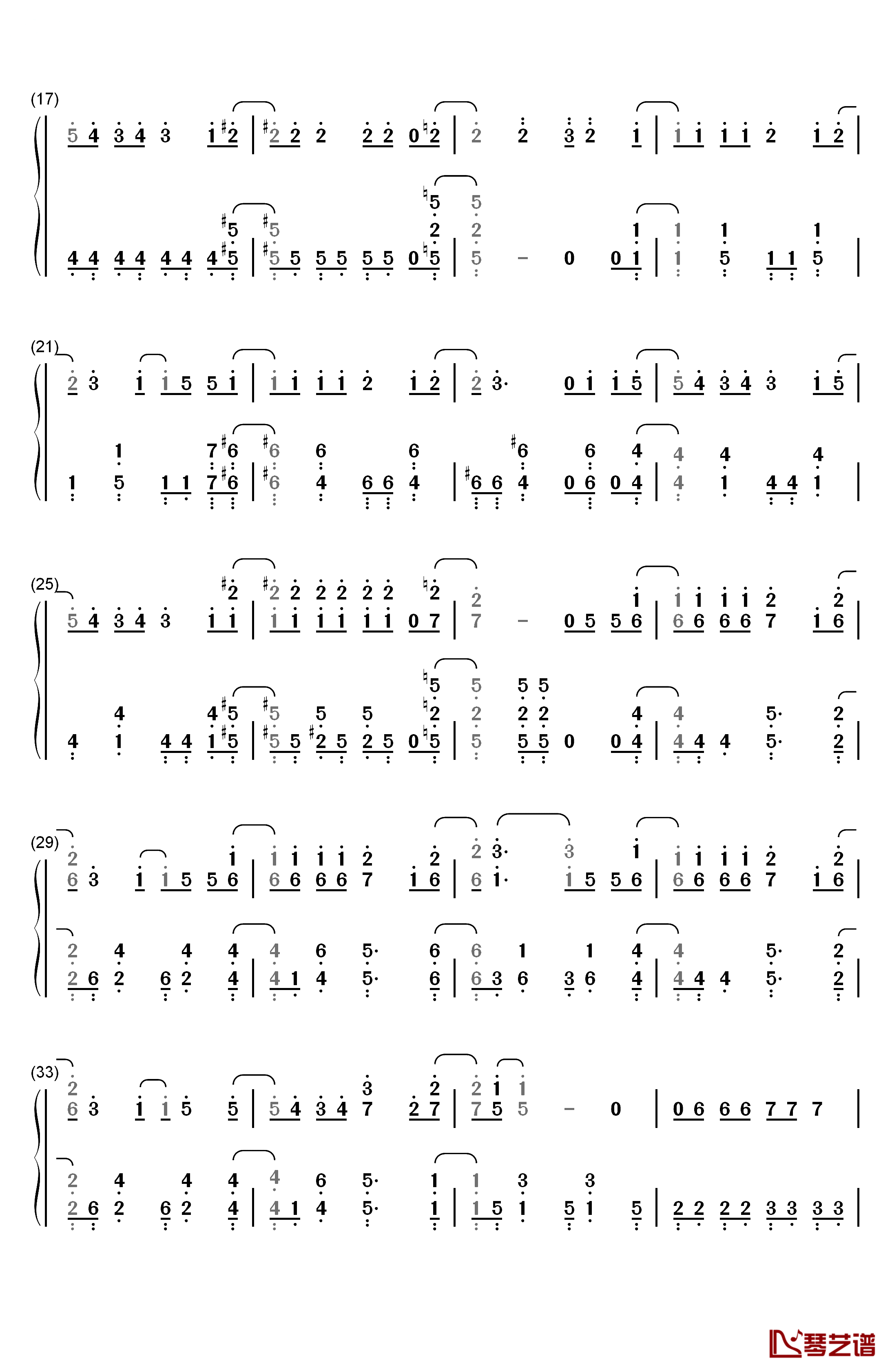 NEWLOOK钢琴简谱-数字双手-绫野真白2