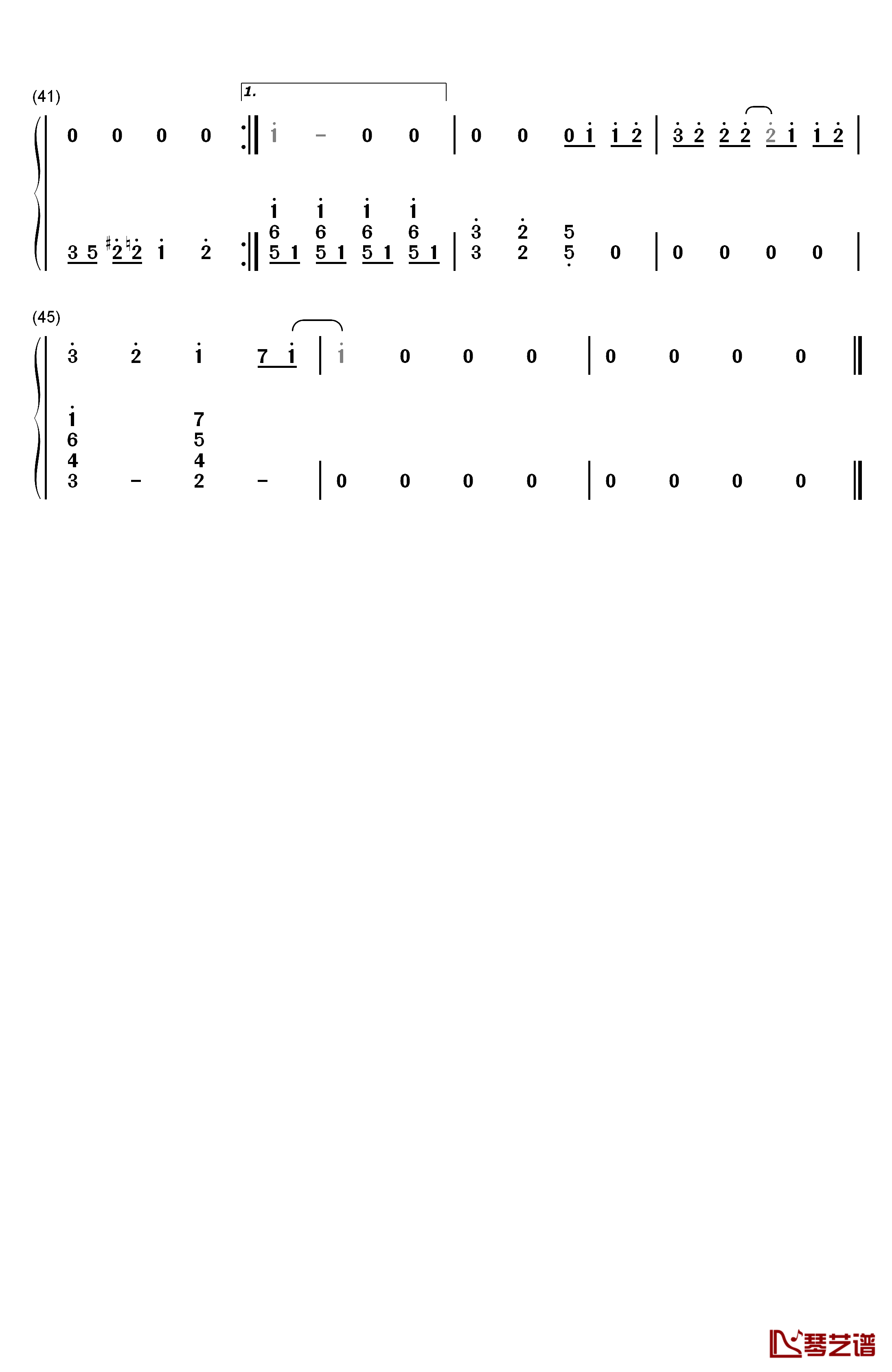 白色风车钢琴简谱-数字双手-周杰伦3