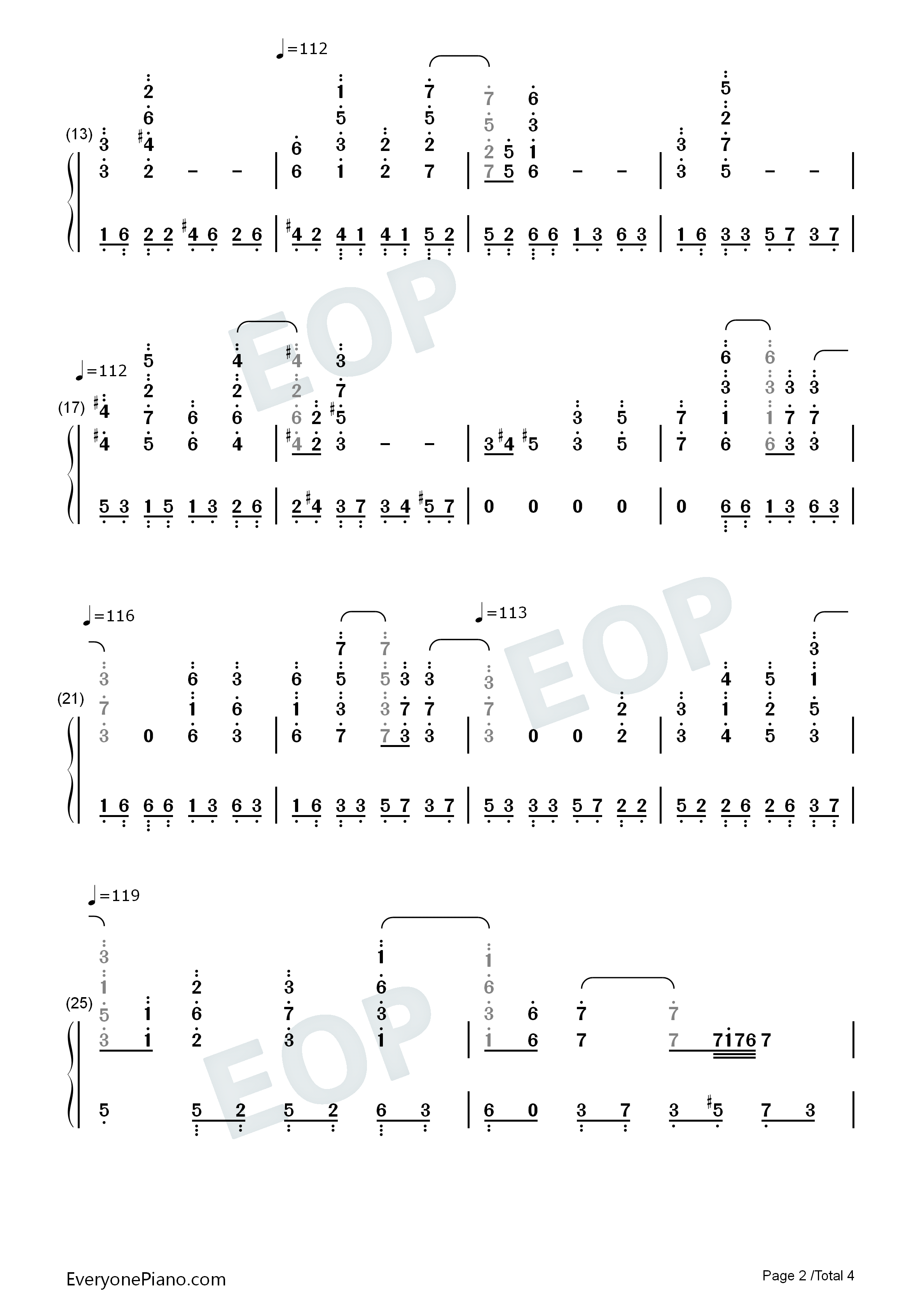 出埃及记钢琴简谱-马克西姆演唱2