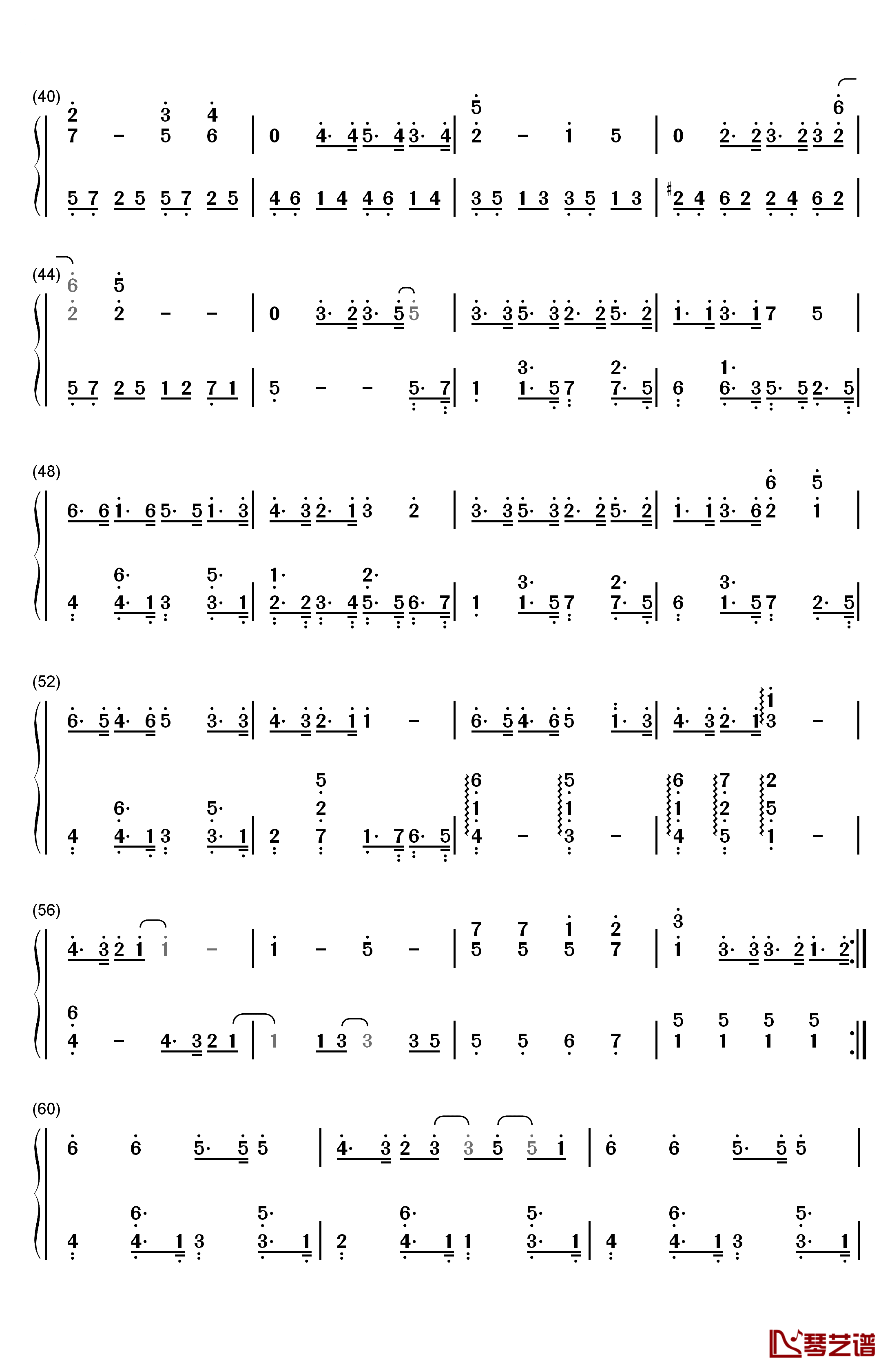 王者同行钢琴简谱-数字双手-陈牧耶3