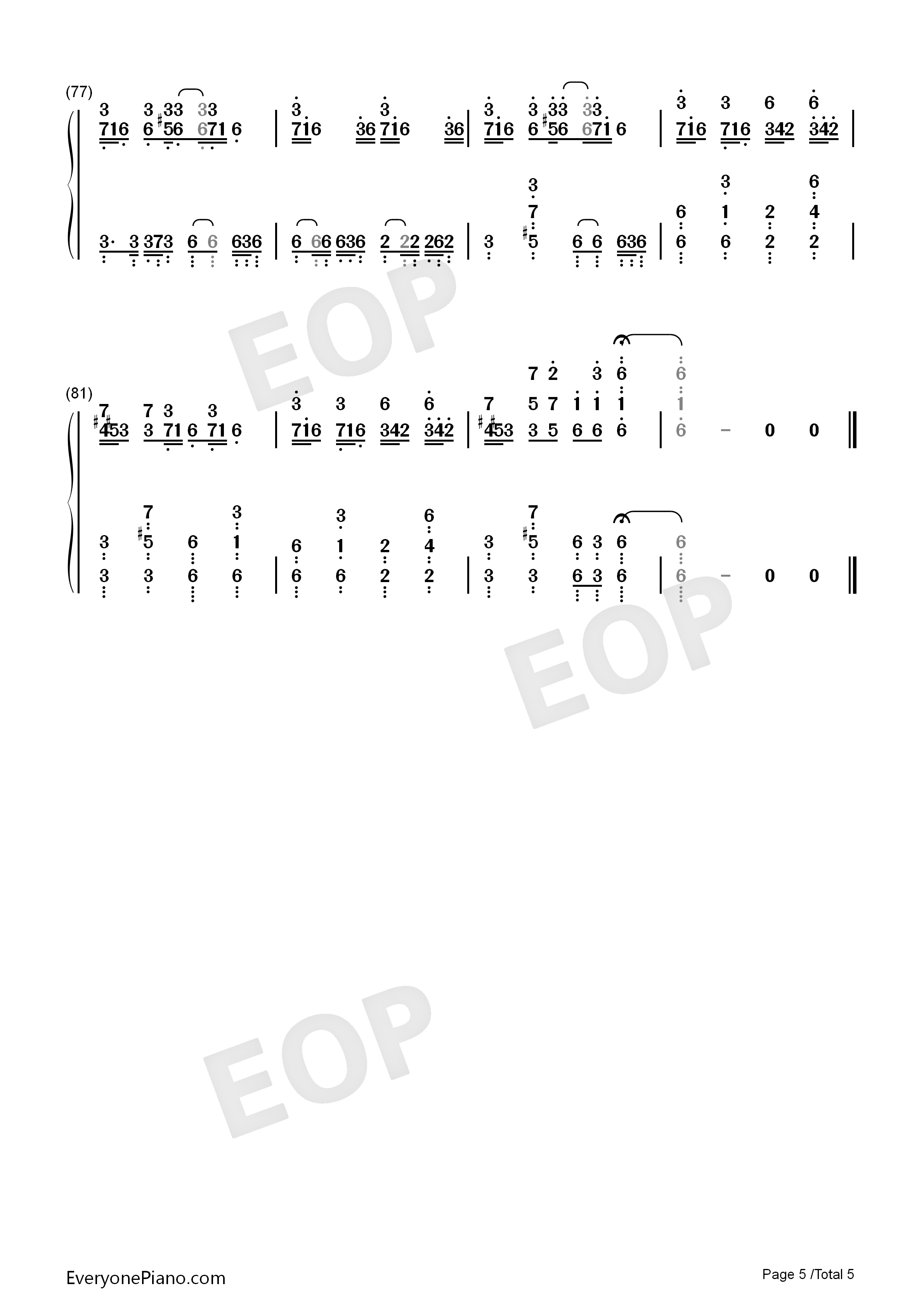 克罗地亚狂想曲钢琴简谱-马克西姆演唱5