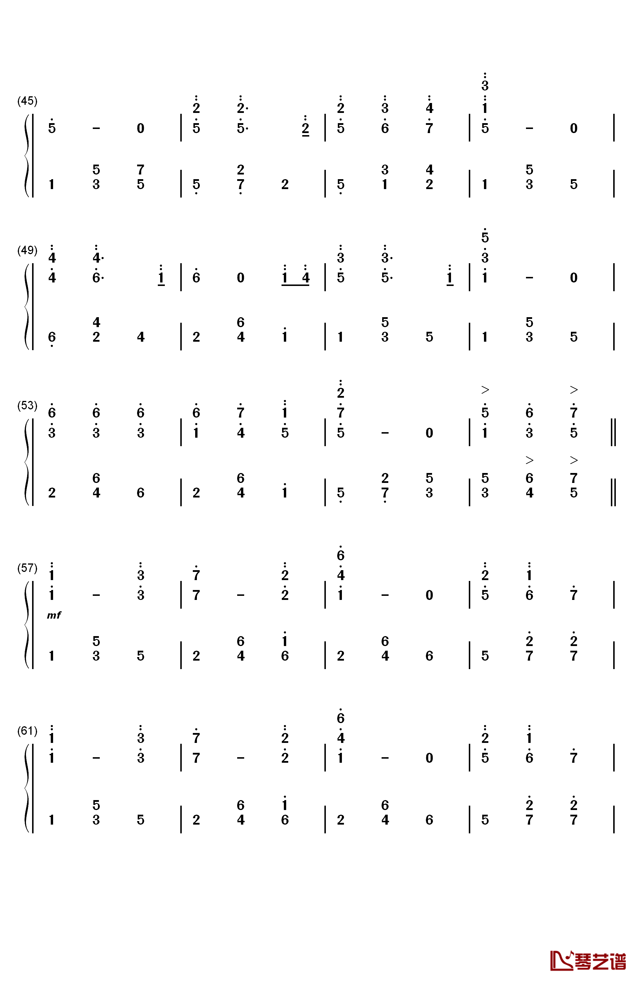 夏日华尔兹钢琴简谱-数字双手-班得瑞3