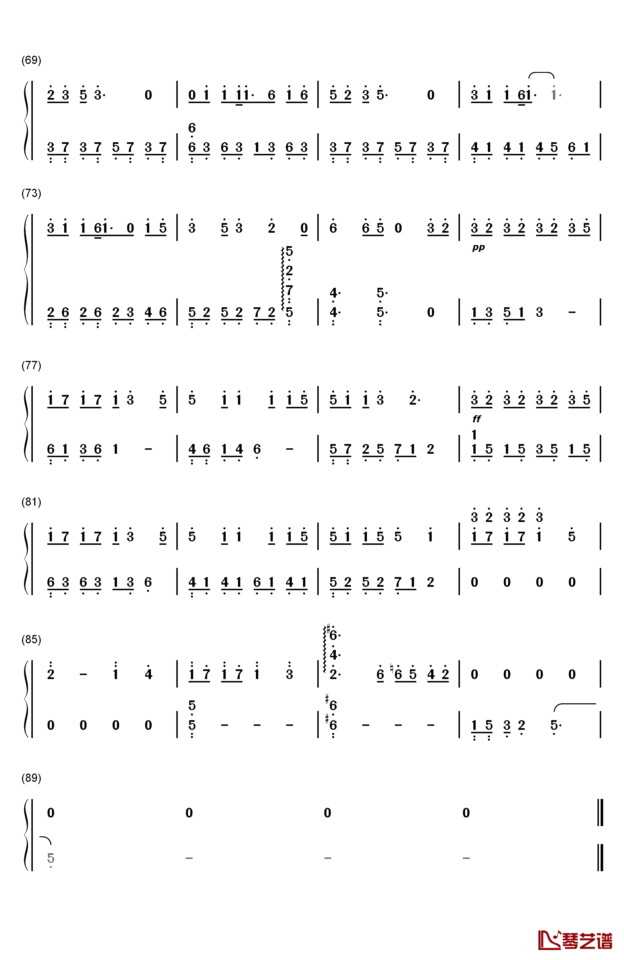 坏天气钢琴简谱-数字双手-孙燕姿4