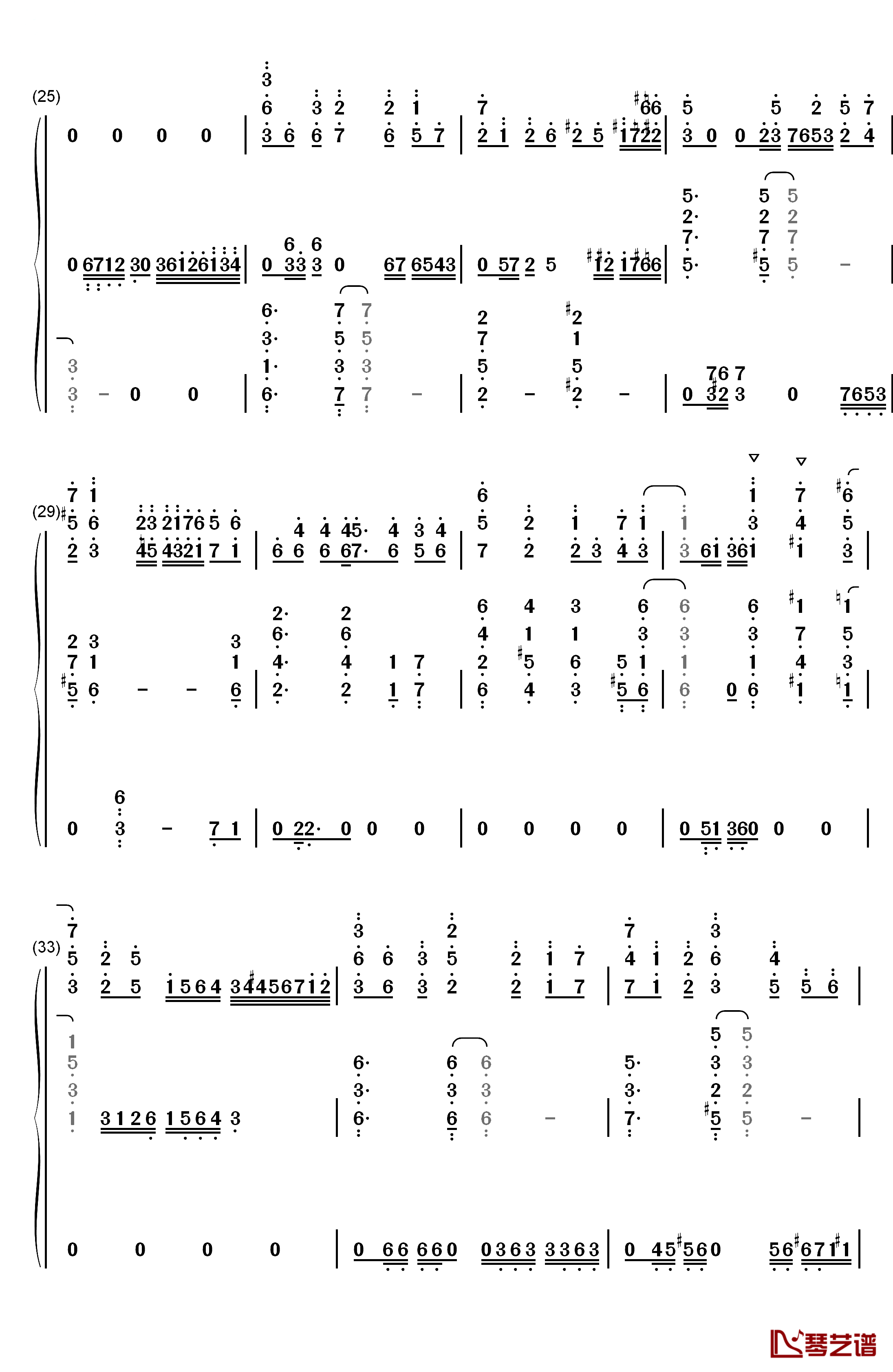 星を辿れば钢琴简谱-数字双手-大原ゆい子3