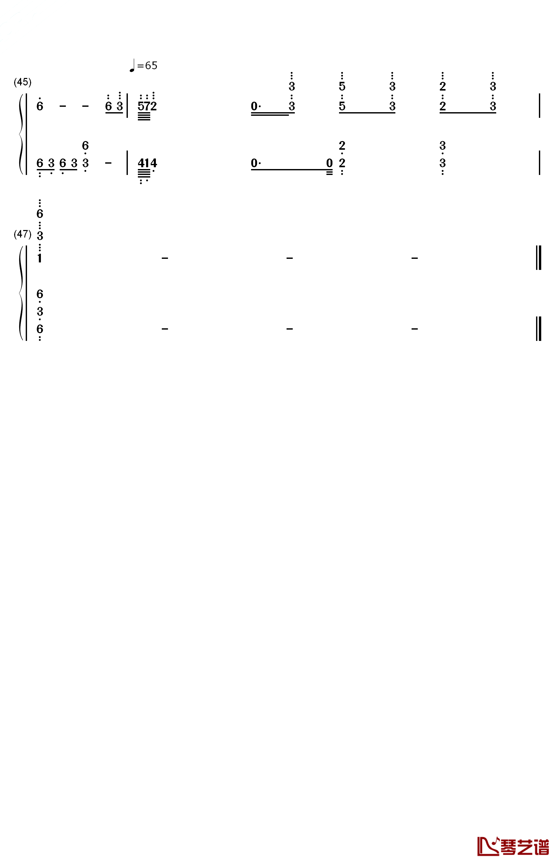 姻缘钢琴简谱-数字双手-李善姬4