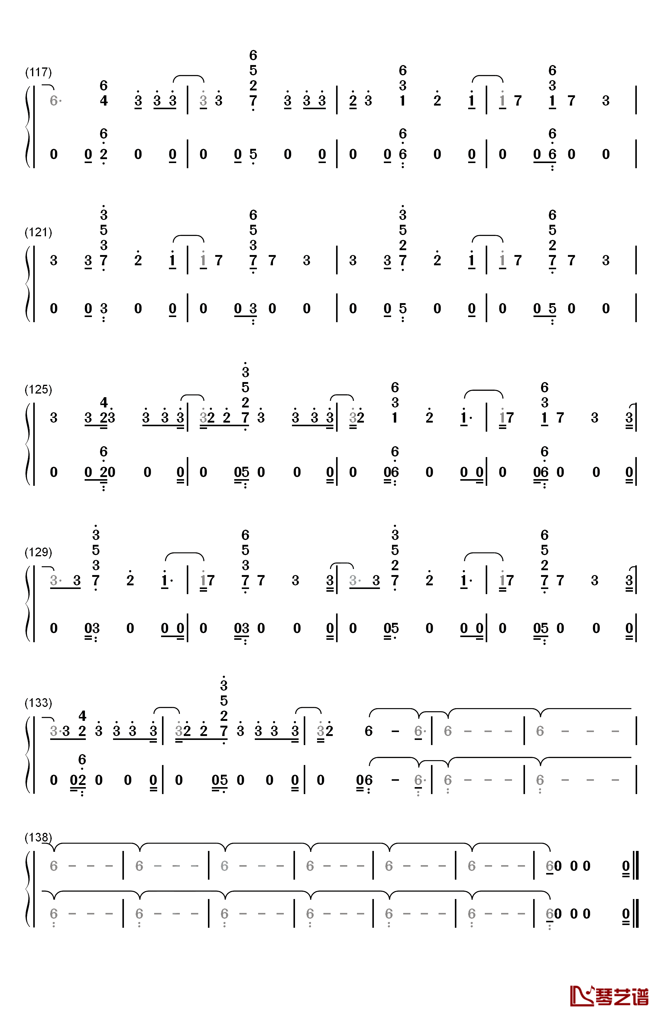 Genius钢琴简谱-数字双手-LSD6